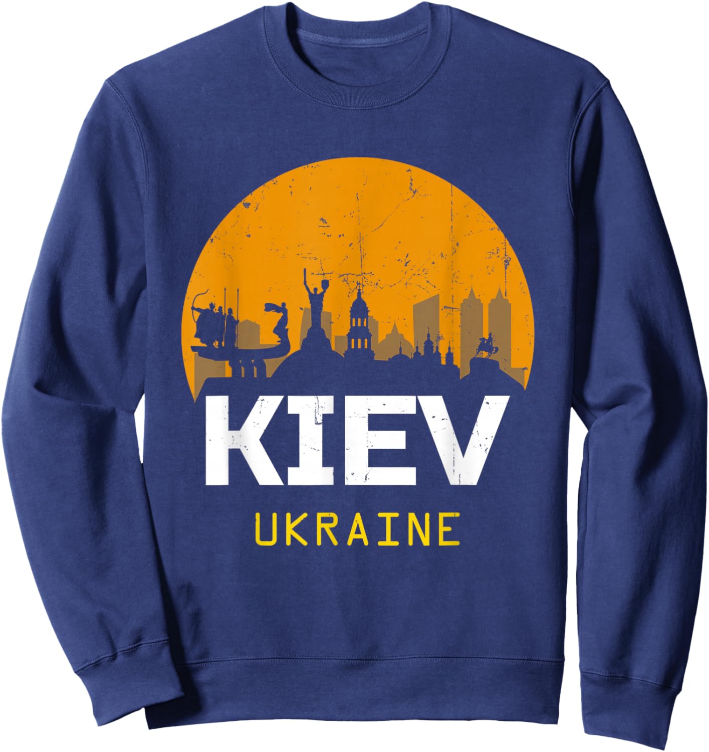 Kiev Ukraine - - Black - Small - Short Sleeve - - Classic Fit - Polyester 100% Sweatshirt - Sweatshirt | Navy