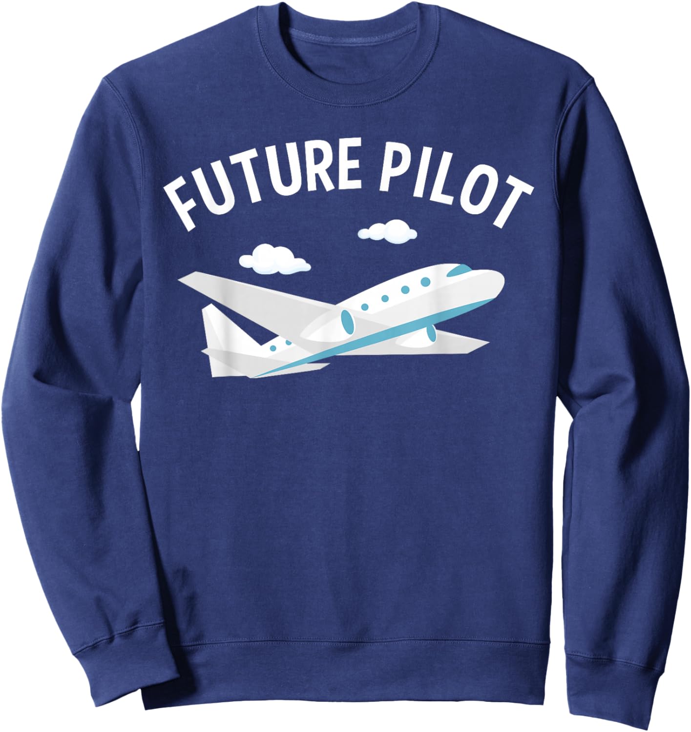 Future Pilot Art Women Kids Aviation Airplane Pilot Sweatshirt - Sweatshirt | Navy