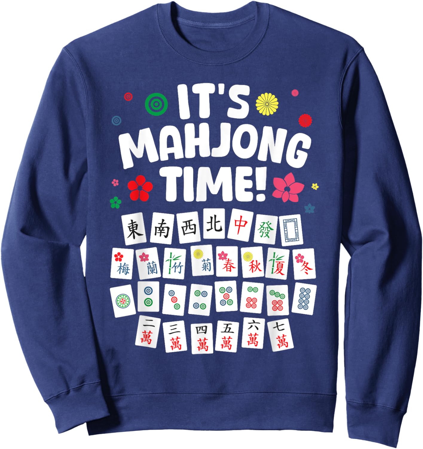 Funny Mahjong Design Women Mah Jongg Mahjong Player Sweatshirt - Sweatshirt | Navy