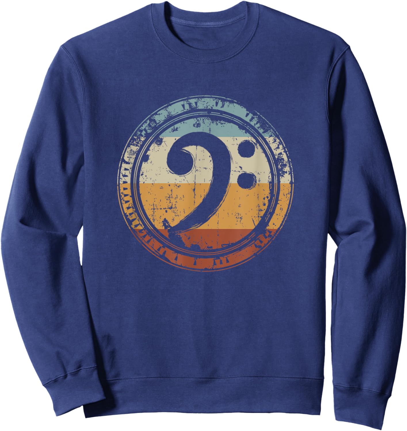 Vintage Bass Clef for Bass Player Bassist Sweatshirt - Sweatshirt | Navy