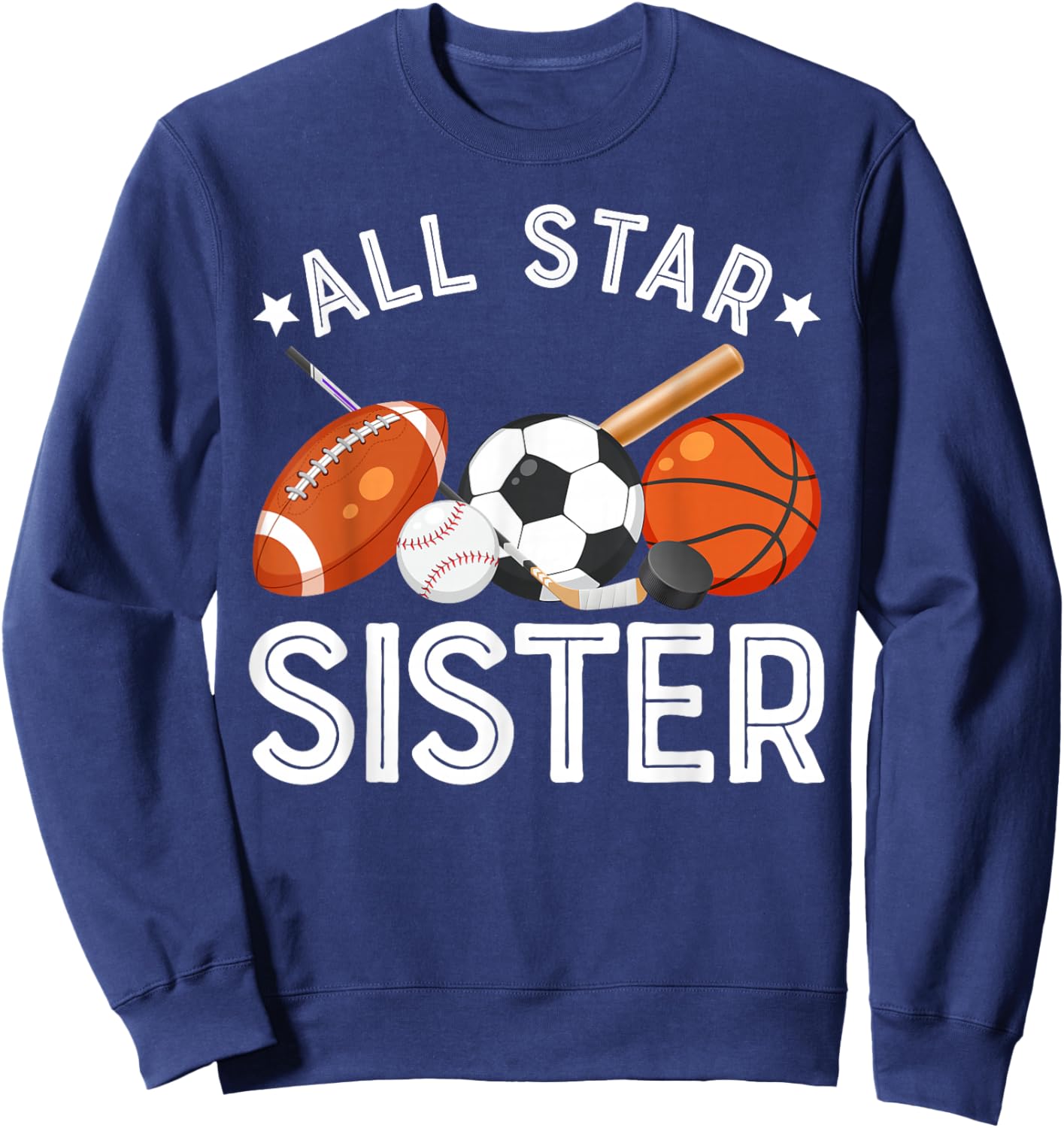 All Star Sister Of The Birthday Boy Basketball Soccer Sport Sweatshirt - Sweatshirt | Navy
