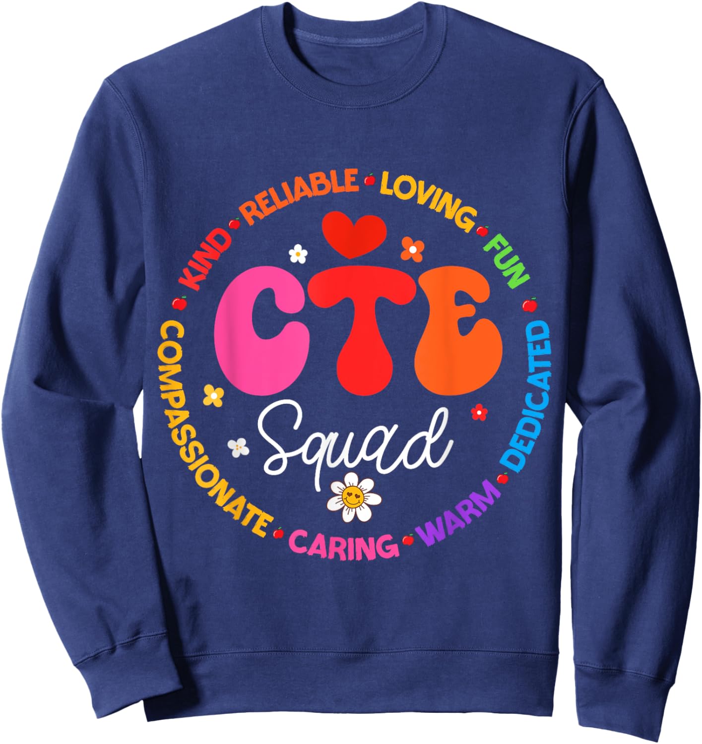 Groovy CTE Squad Teacher Back To School Teachers Students Sweatshirt - Sweatshirt | Navy