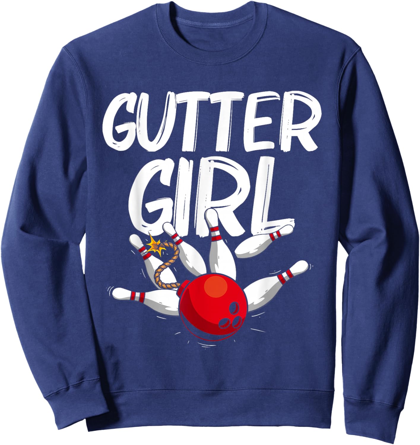 Funny Bowling Design For Girls Women Bowler Bowling Lover Sweatshirt - Sweatshirt | Navy