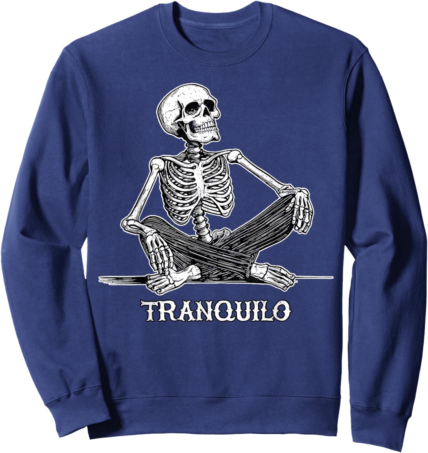 Calaca Tranquilo Relaxed Skeleton Design Sweatshirt - Sweatshirt | Navy