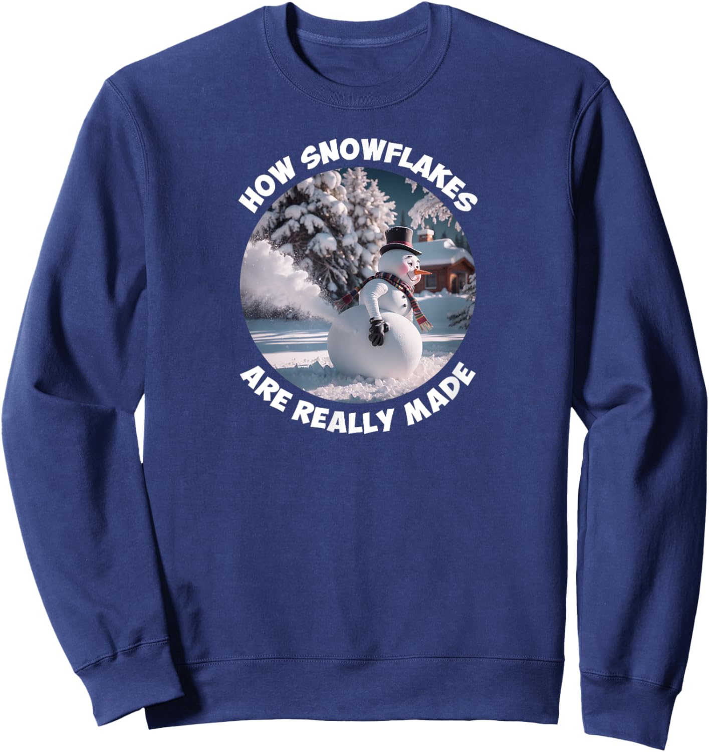 Funny Cute How Snowflakes Are Really Made Christmas Costume Sweatshirt - Sweatshirt | Navy