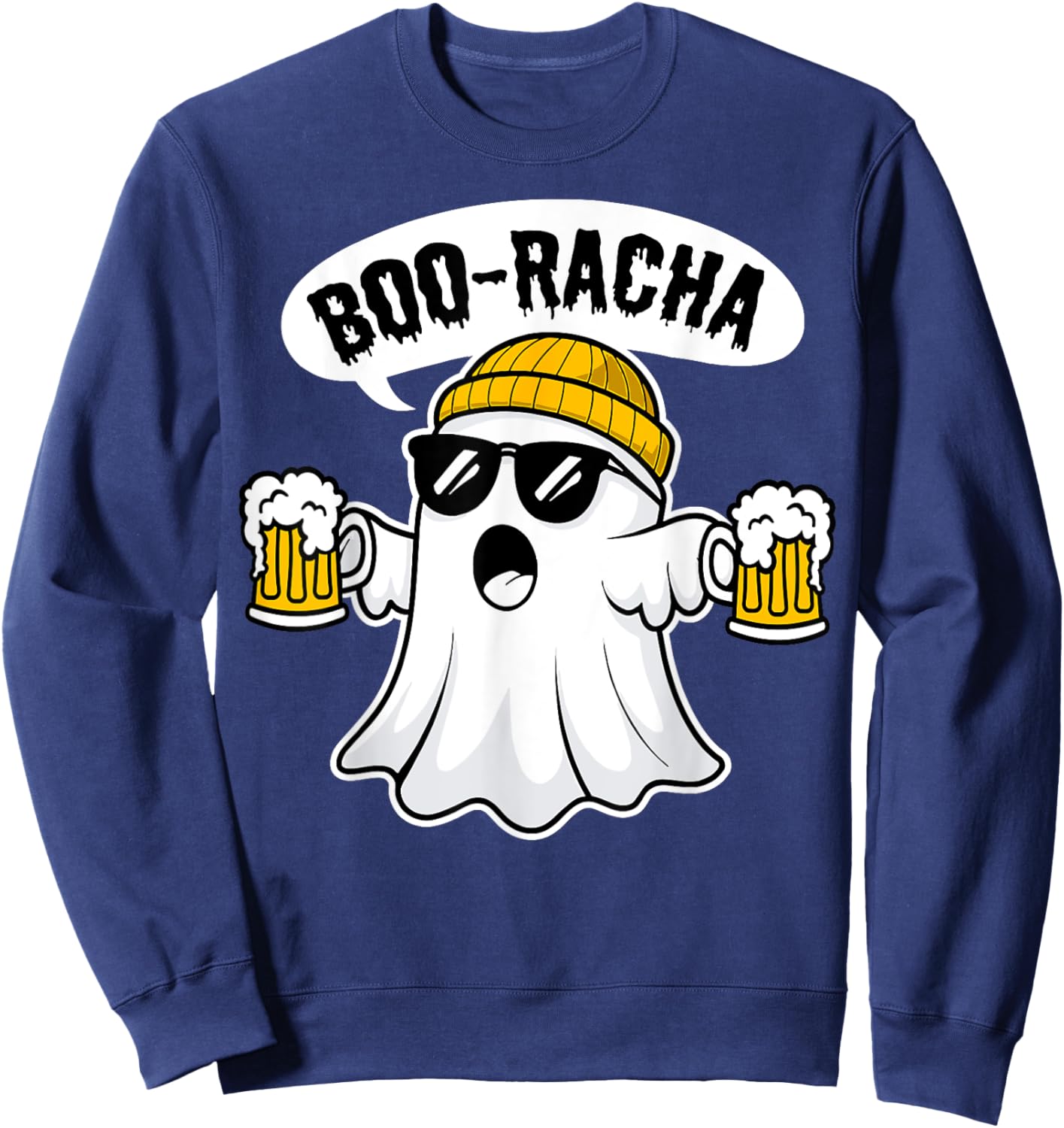 Boo-Racha Halloween Cute Ghost Boo Borracha Funny Men Women Sweatshirt - Sweatshirt | Navy