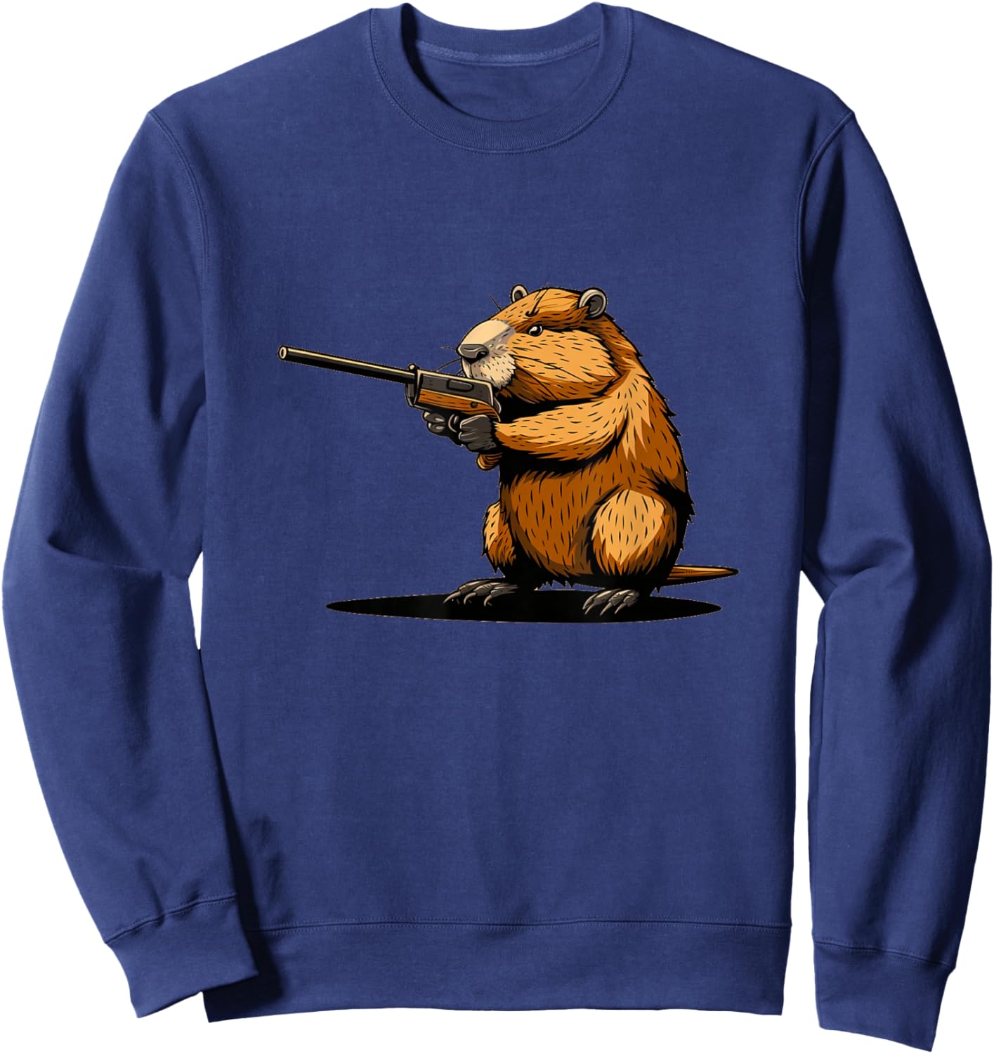 Cool Shotgun Beaver Outfit for Guns and Beavers Lovers Sweatshirt - Sweatshirt | Navy