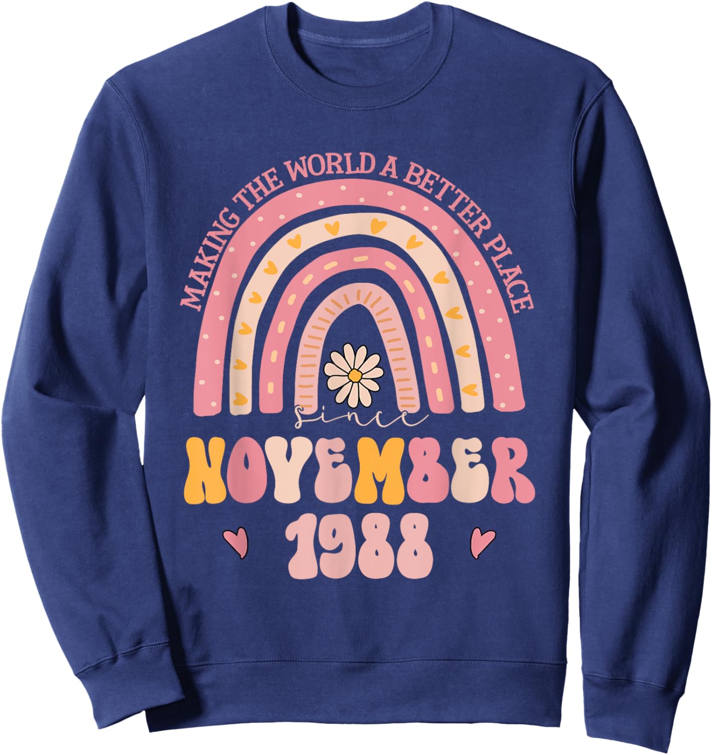 Turning 36 Retro November 1988 36th birthday Sweatshirt - Sweatshirt | Navy