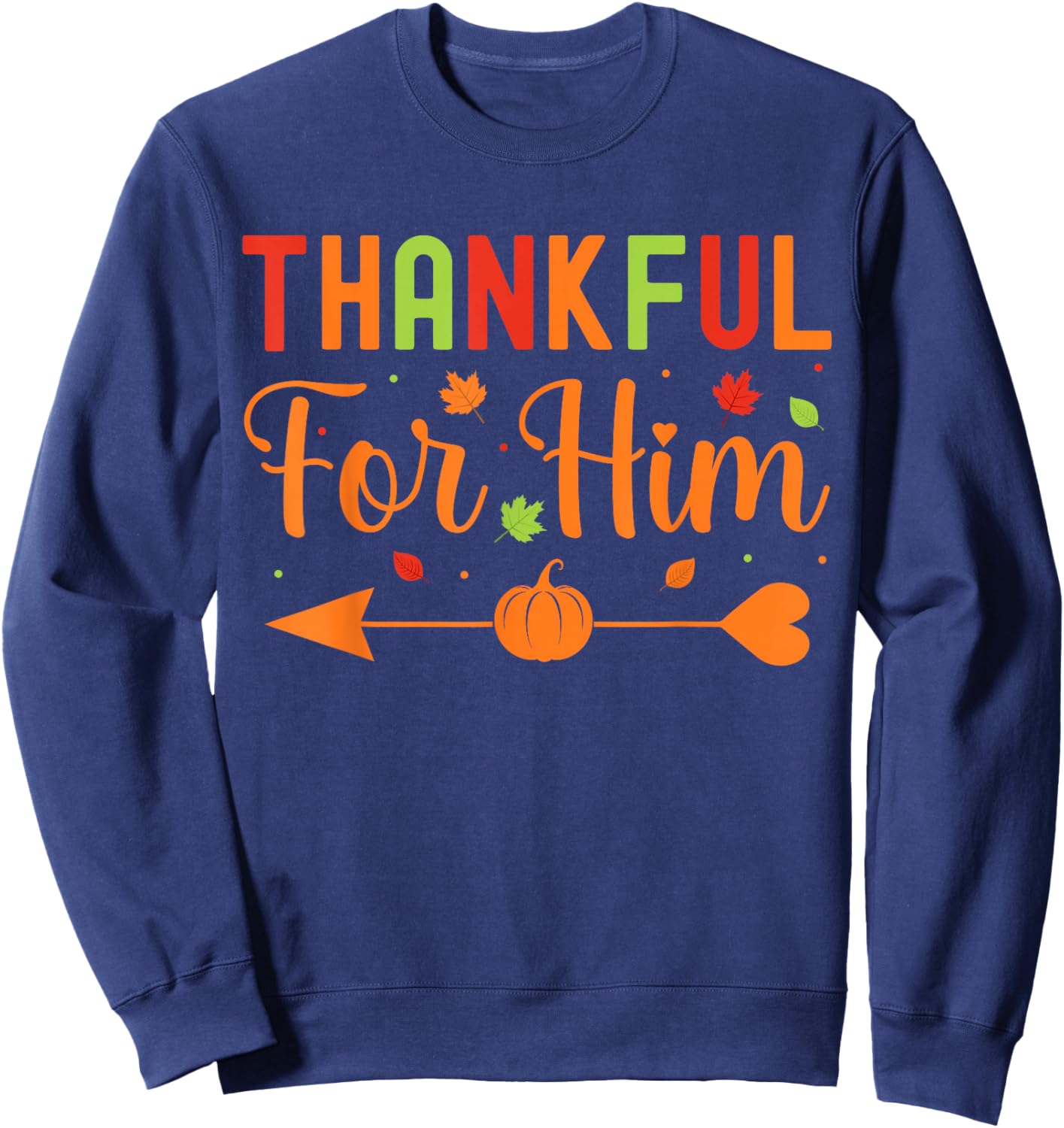 Thankful Couples Fall Matching Couple Thanksgiving Sweatshirt - Sweatshirt | Navy
