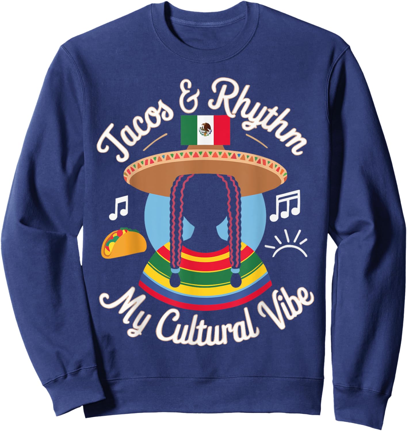 Half Mexican Half African American USA Flag Black America Sweatshirt - Sweatshirt | Navy
