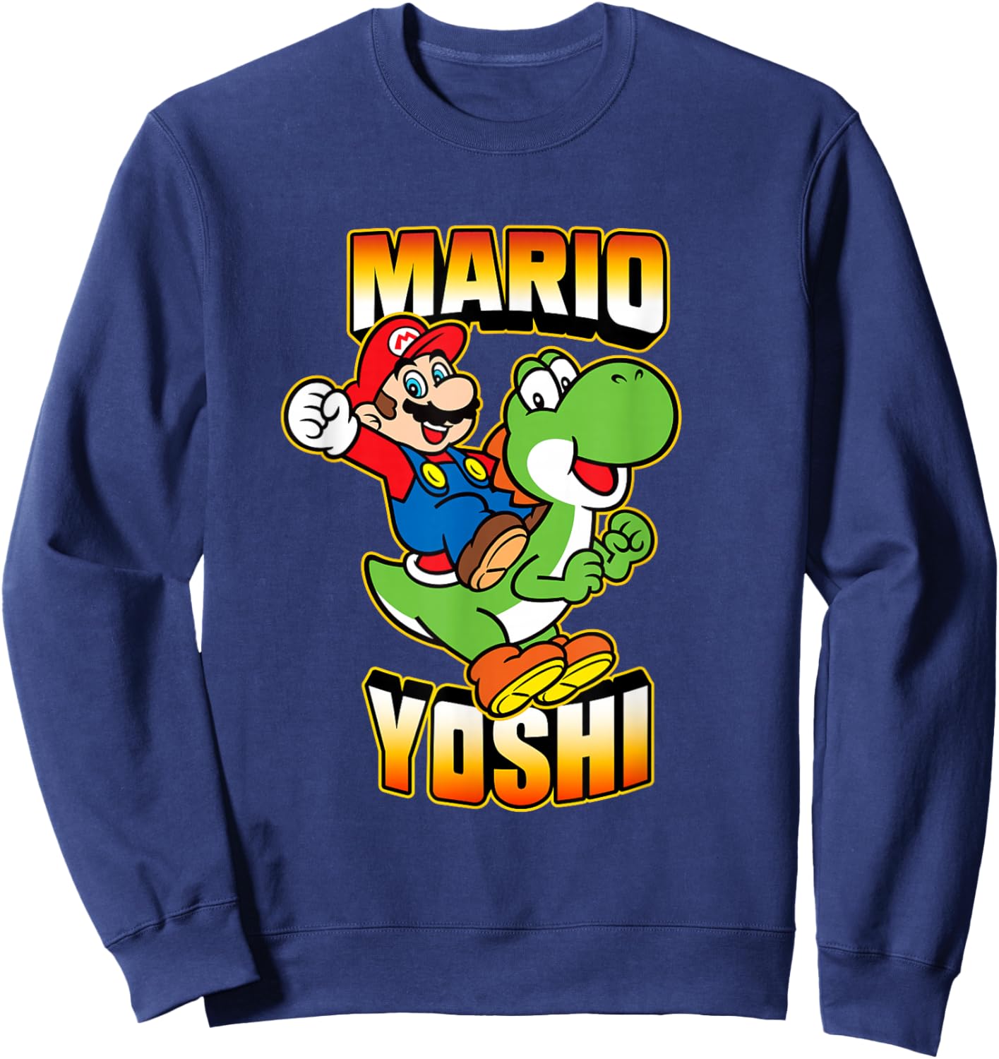 Super Mario Bros Yoshi & Mario Ready For Action Sweatshirt - Sweatshirt | Navy