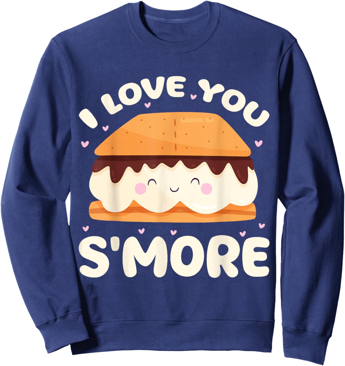S'more Kawaii Camping Camper Valentine's Day Sweatshirt - Sweatshirt | Navy