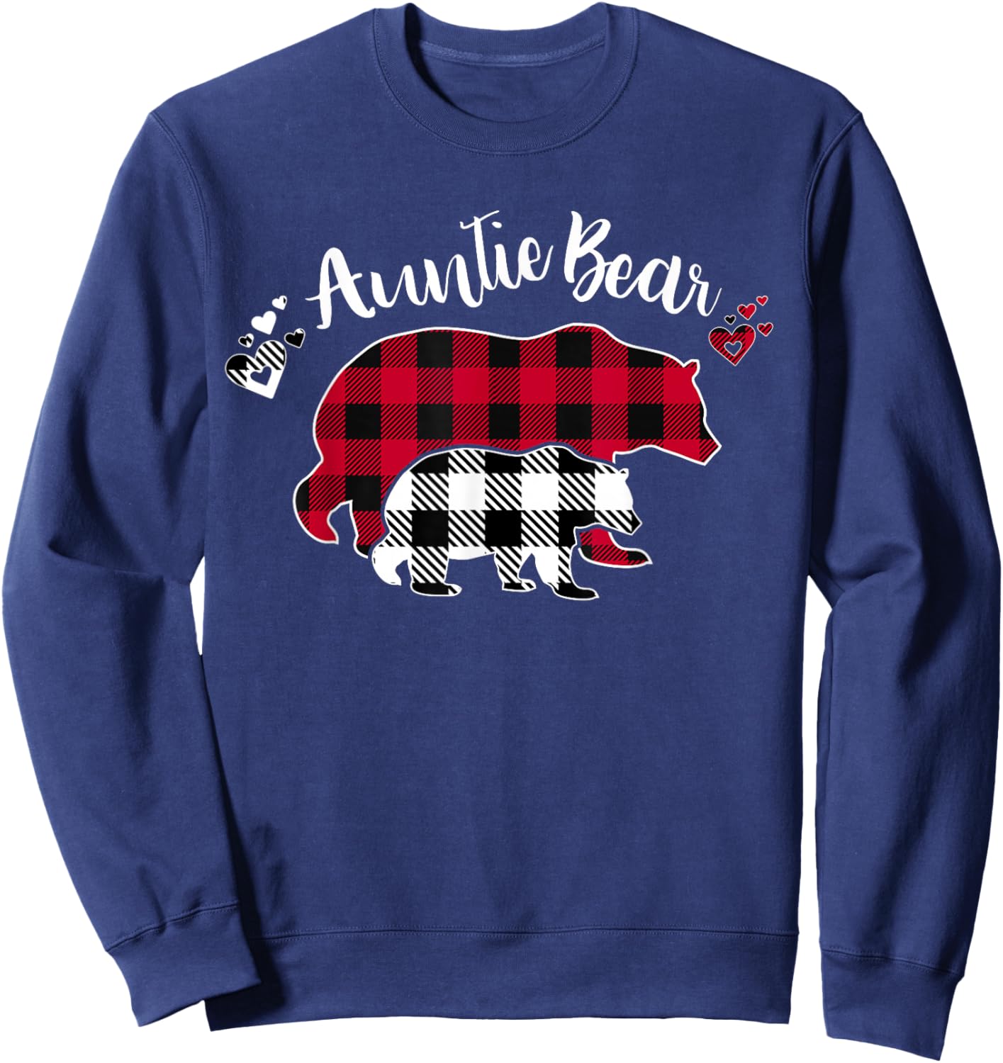 Auntie Bear Red Buffalo Plaid Pajama Sweatshirt - Sweatshirt | Navy