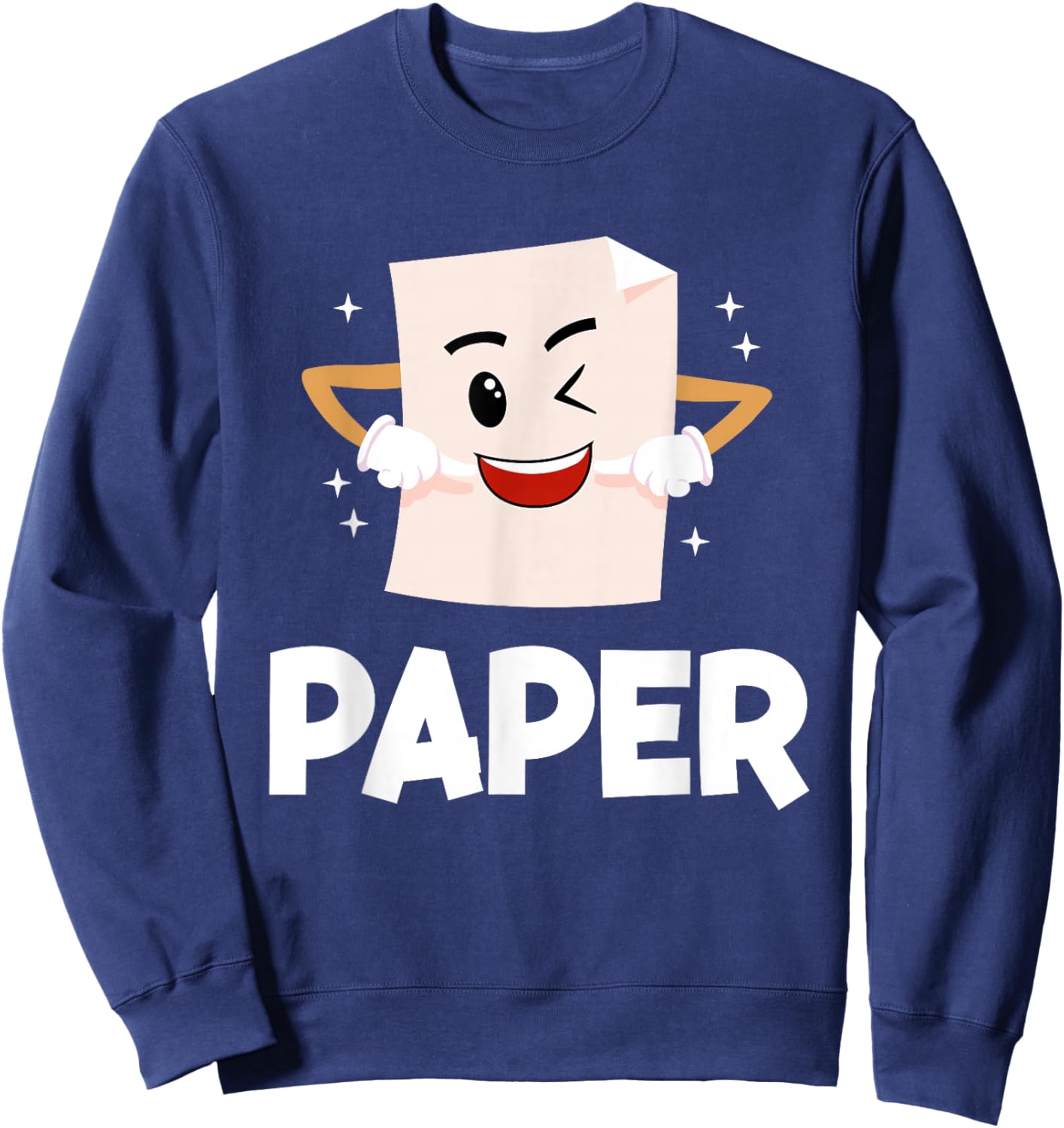 Rock Scissors Paper Halloween Costumes Funny Cute Paper Sweatshirt - Sweatshirt | Navy