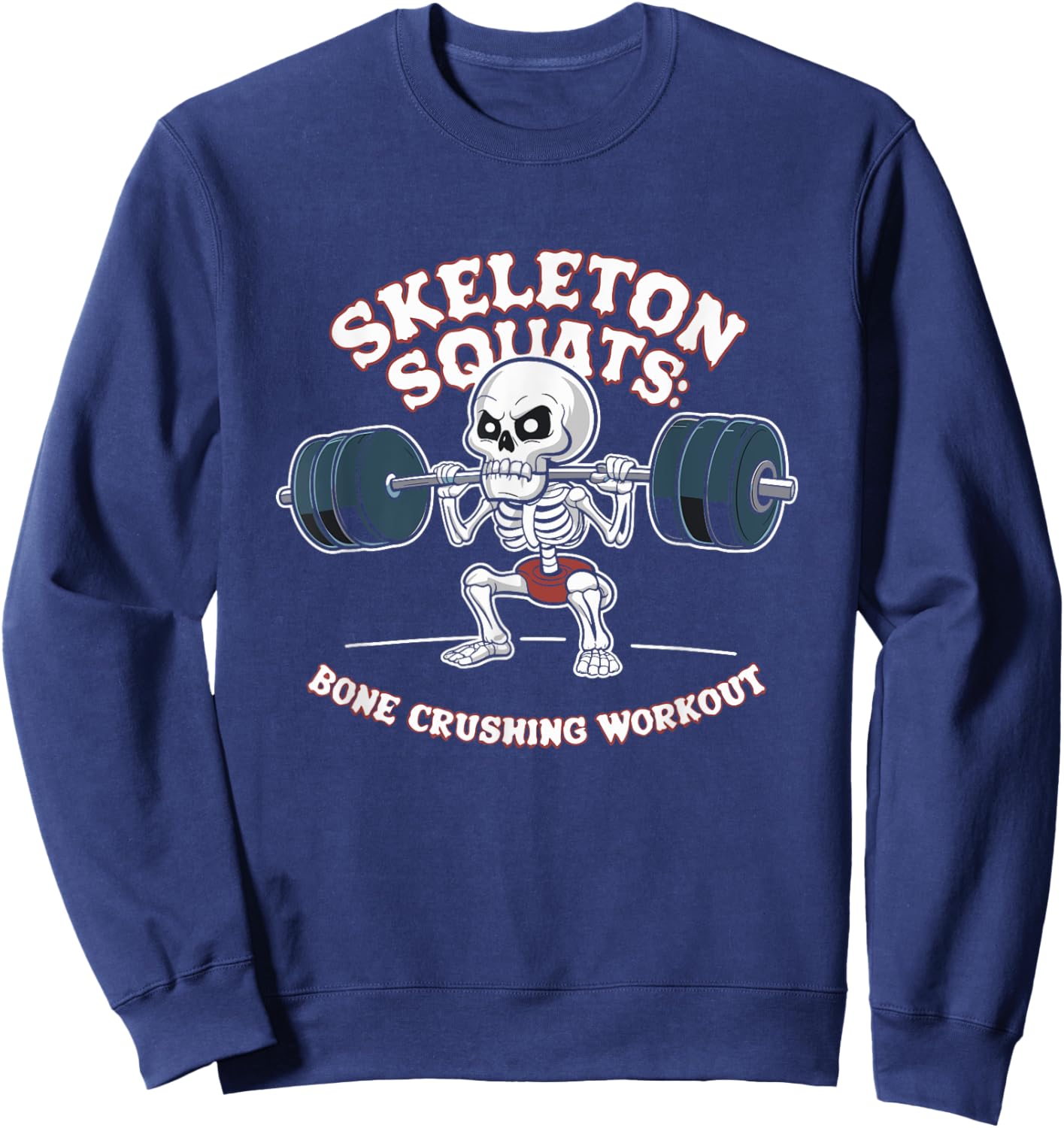 Skeleton Squats Bone Crushing | Halloween Workout | KawaiI Sweatshirt - Sweatshirt | Navy