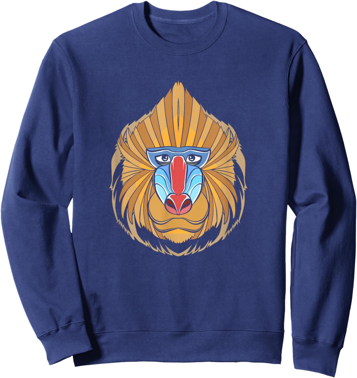 Baboon Face Halloween Scary Baboon Monkey Sweatshirt - Sweatshirt | Navy