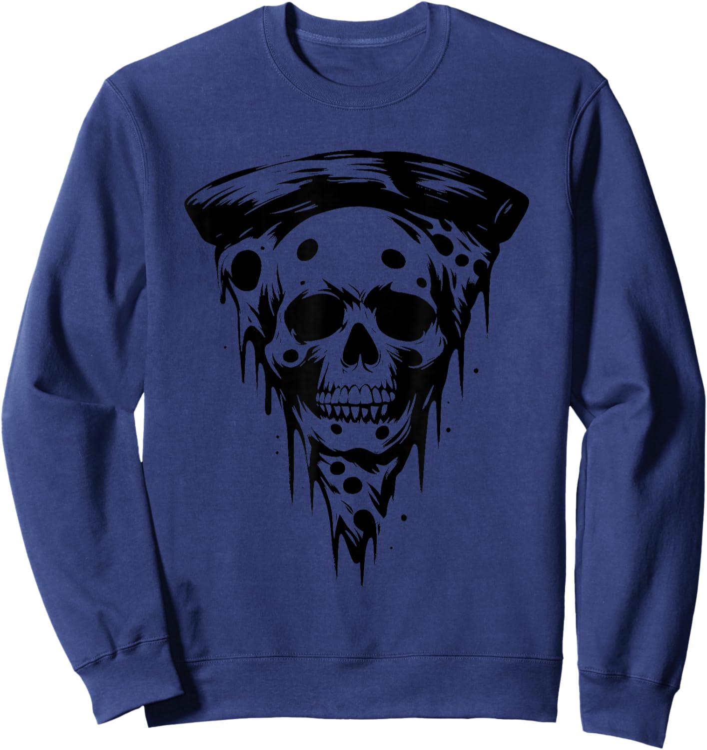 Pizza Skull - Creepy Skeleton Pizza Halloween Lover Sweatshirt - Sweatshirt | Navy