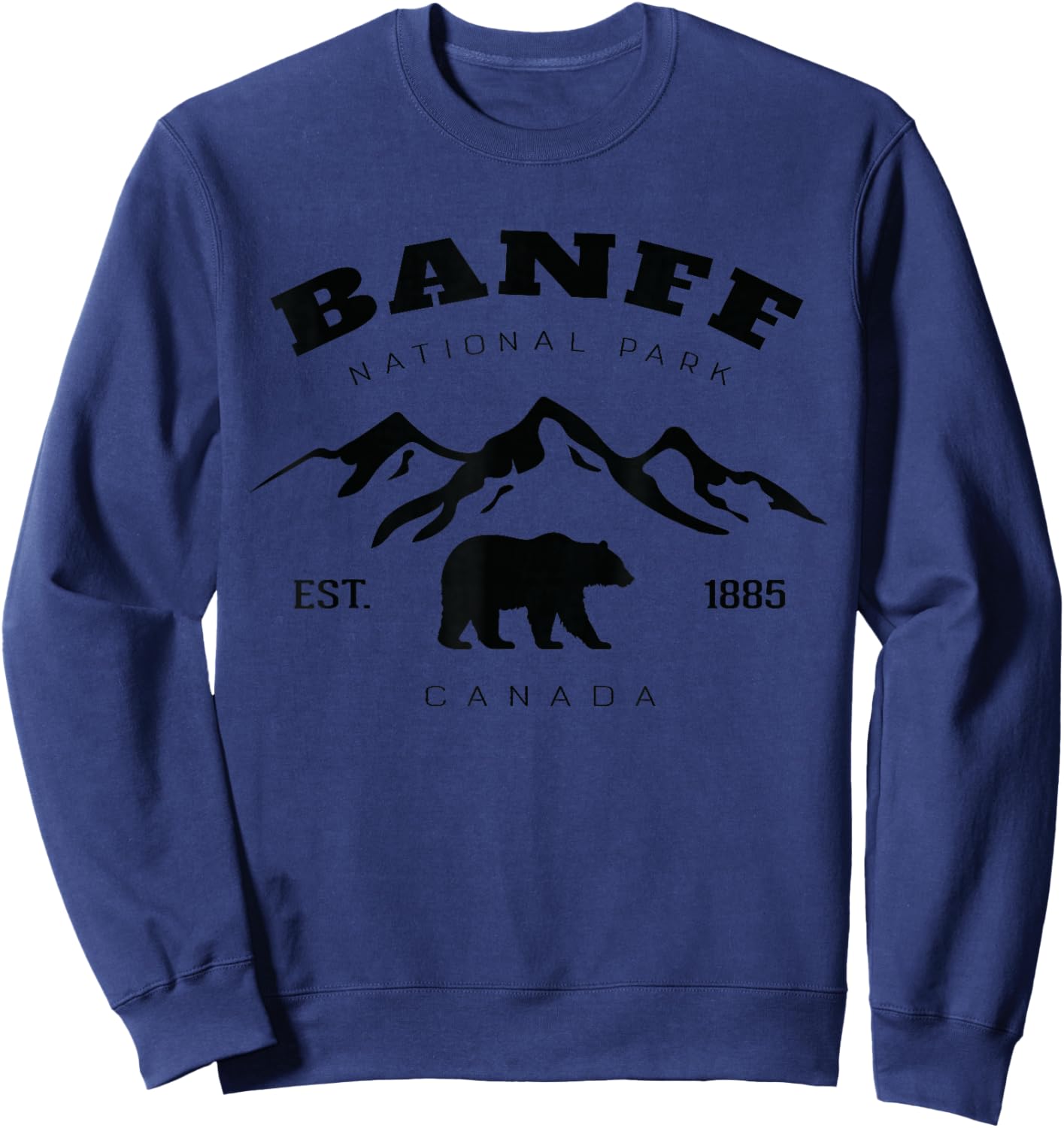 Vintage Banff National Park Canada Souvenir Hiking Camping Sweatshirt - Sweatshirt | Navy