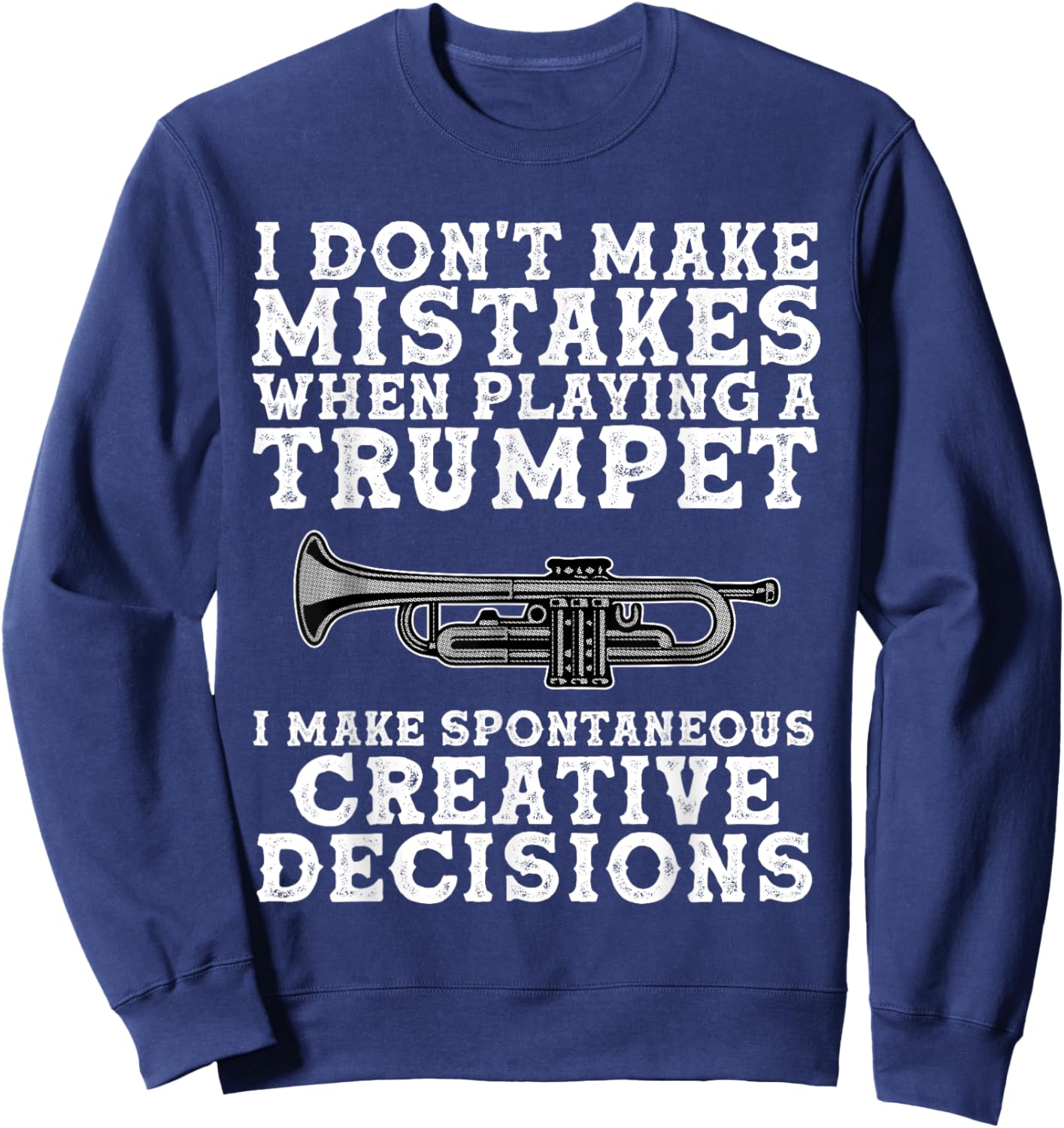 Funny Trumpet Art Women Trumpetist Trumpet Player Sweatshirt - Sweatshirt | Navy