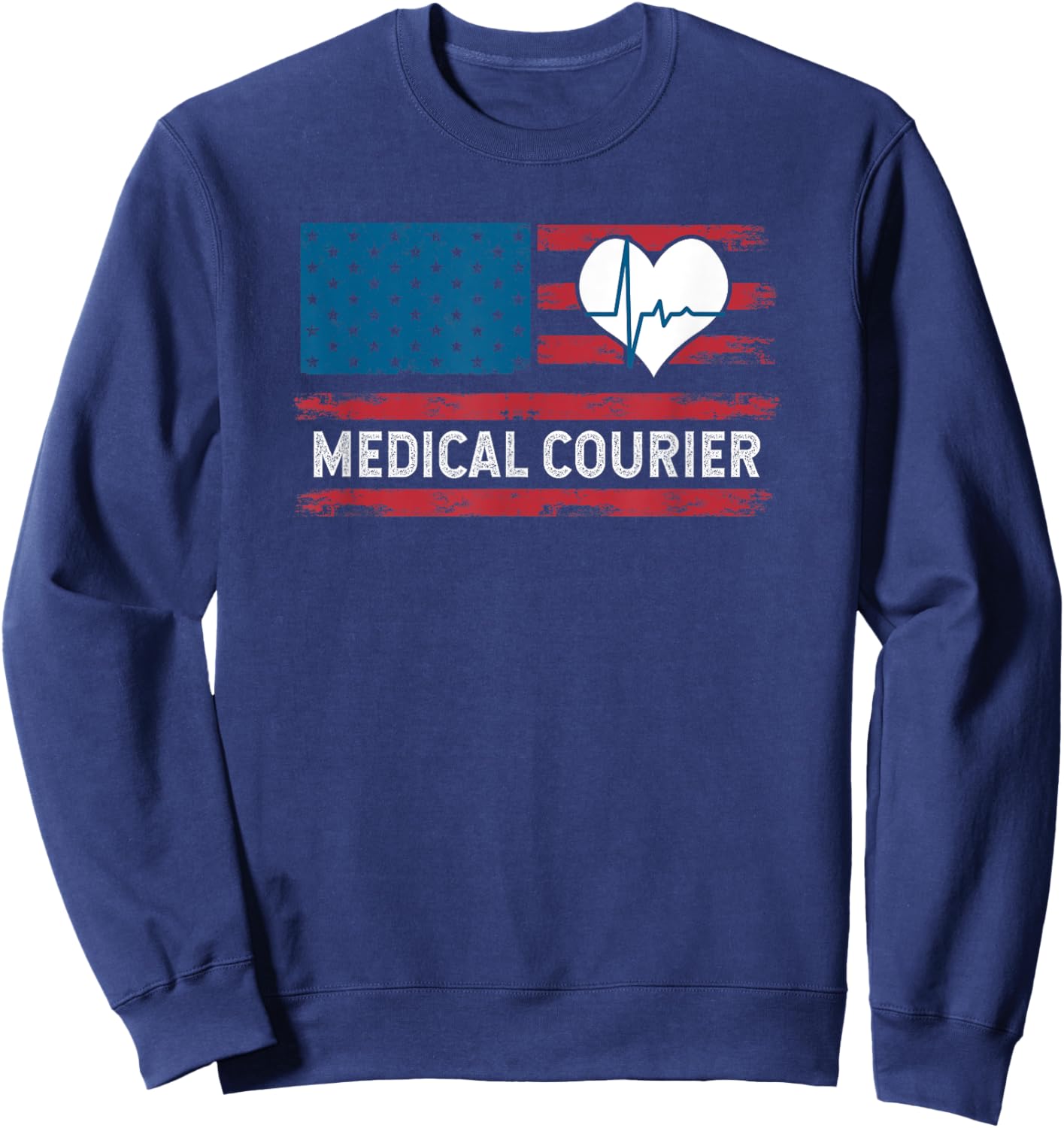 Medical Courier Patriotic USA Flag Sweatshirt - Sweatshirt | Navy