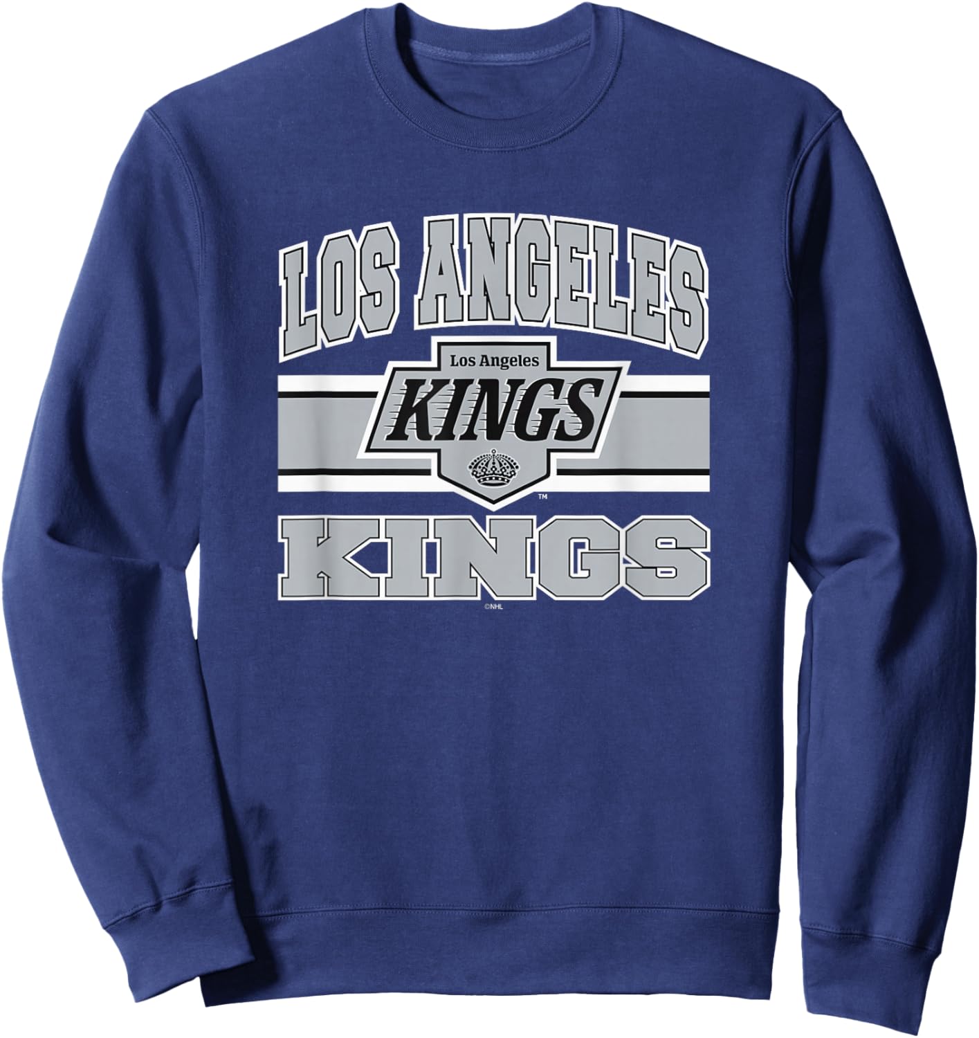 Los Angeles Kings Stripe Dark Heather Officially Licensed Sweatshirt - Sweatshirt | Navy