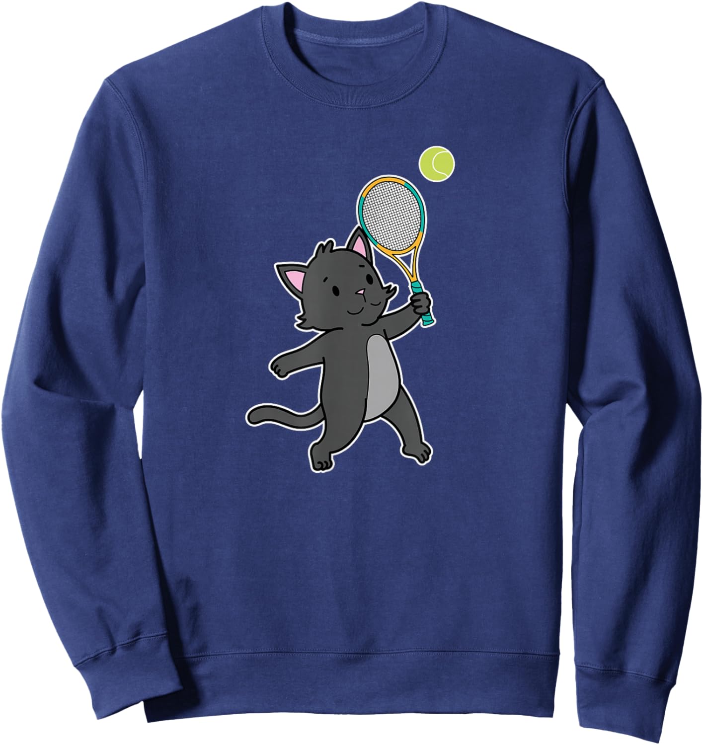Cat plays Tennis Sweatshirt - Sweatshirt | Navy