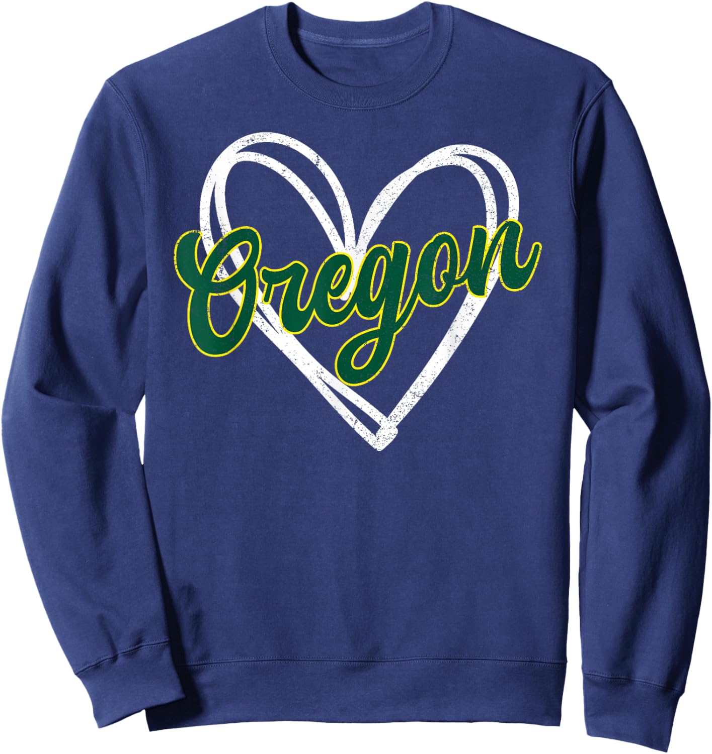 Retro Oregon Heart Vintage Retro Man Woman Kid Girl Sweatshirt - Sweatshirt | Navy