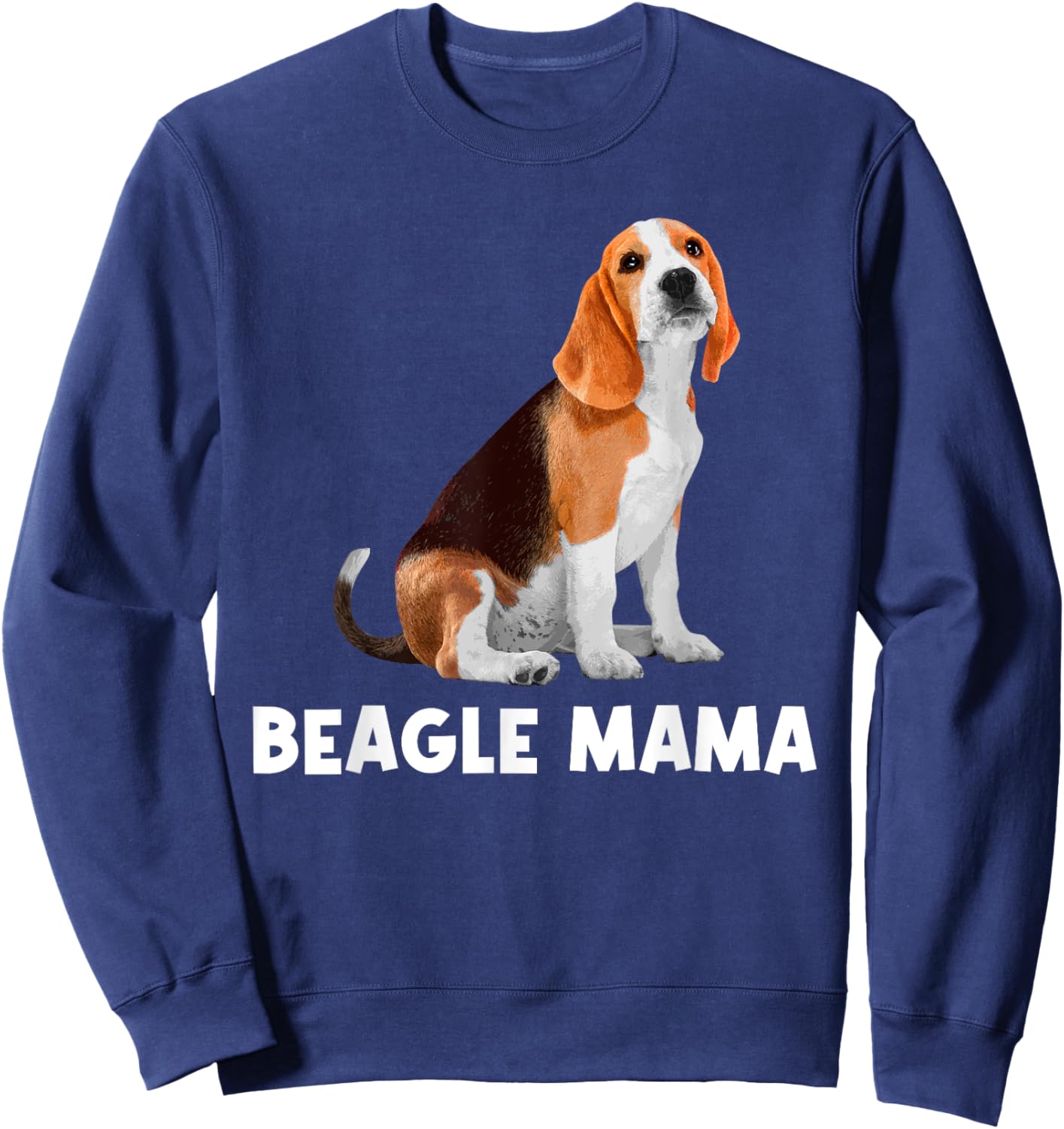 Beagle Gift Beagle Lover Dog Accessories & Stuff Women's Beagle Mama Art Black Small Classic Fit Short Sleeve Pull On 1 Count Sweatshirt - Sweatshirt | Navy