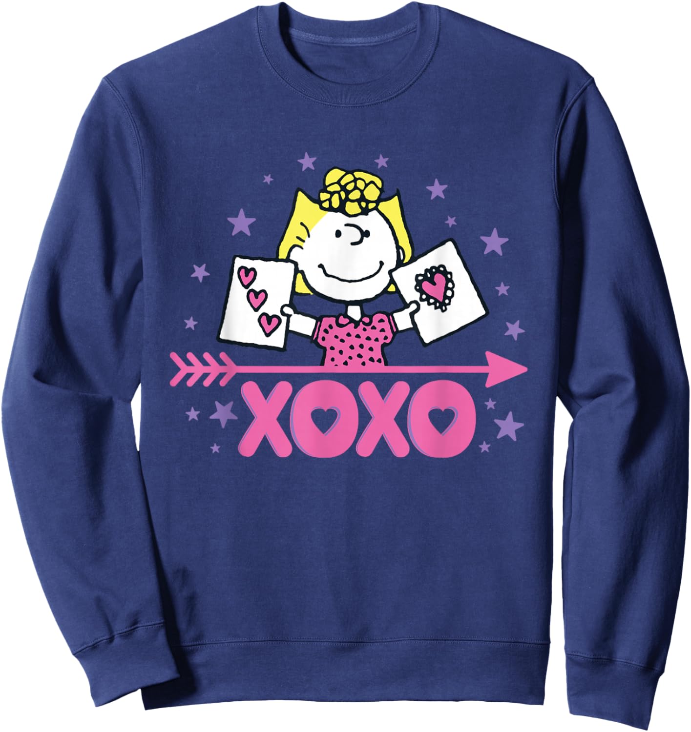 Peanuts Sally Brown XOXO Love Hearts Sweatshirt - Sweatshirt | Navy