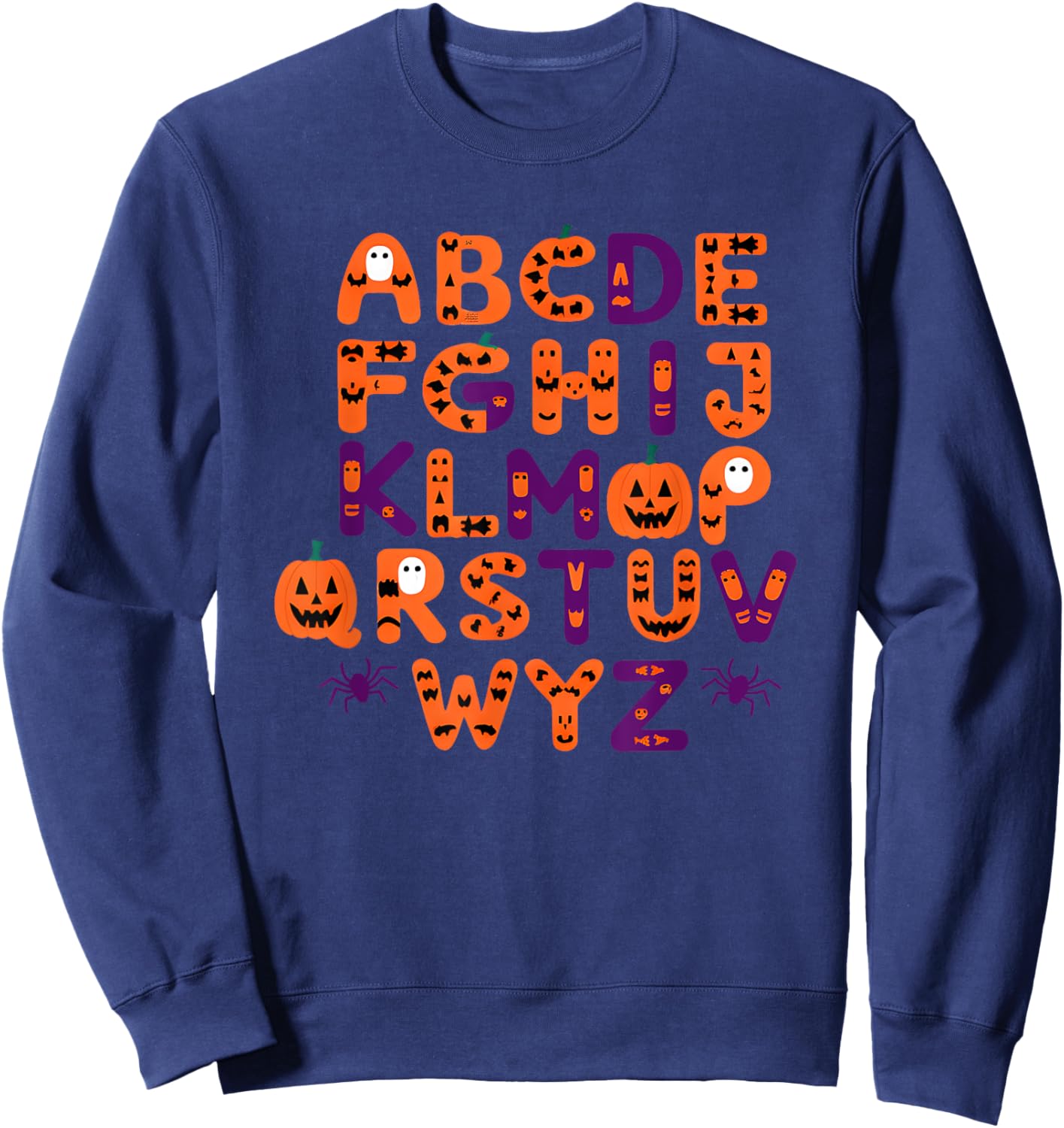 ABCs Learning Kindergarten Teacher Funny Halloween Alphabet Sweatshirt - Sweatshirt | Navy