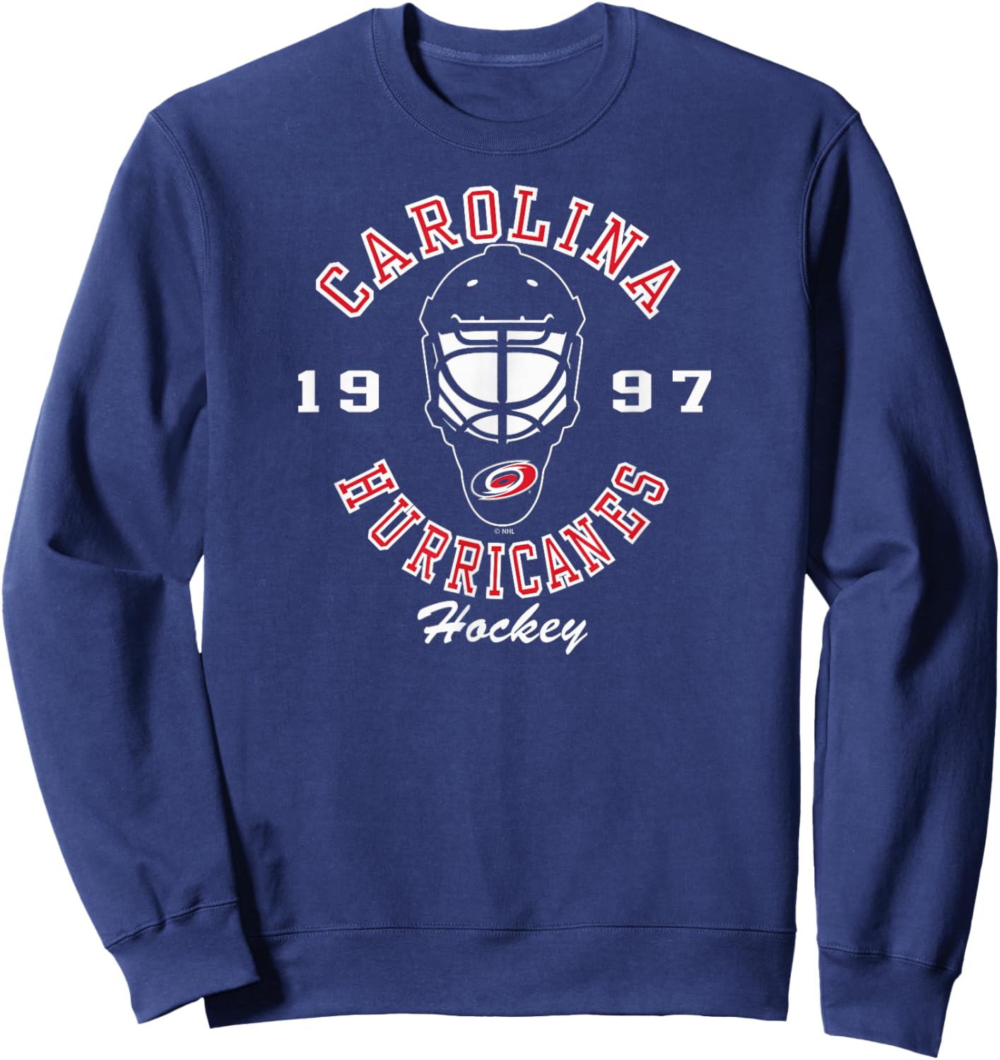 Carolina Hurricanes Hockey Mask Black Officially Licensed Sweatshirt - Sweatshirt | Navy