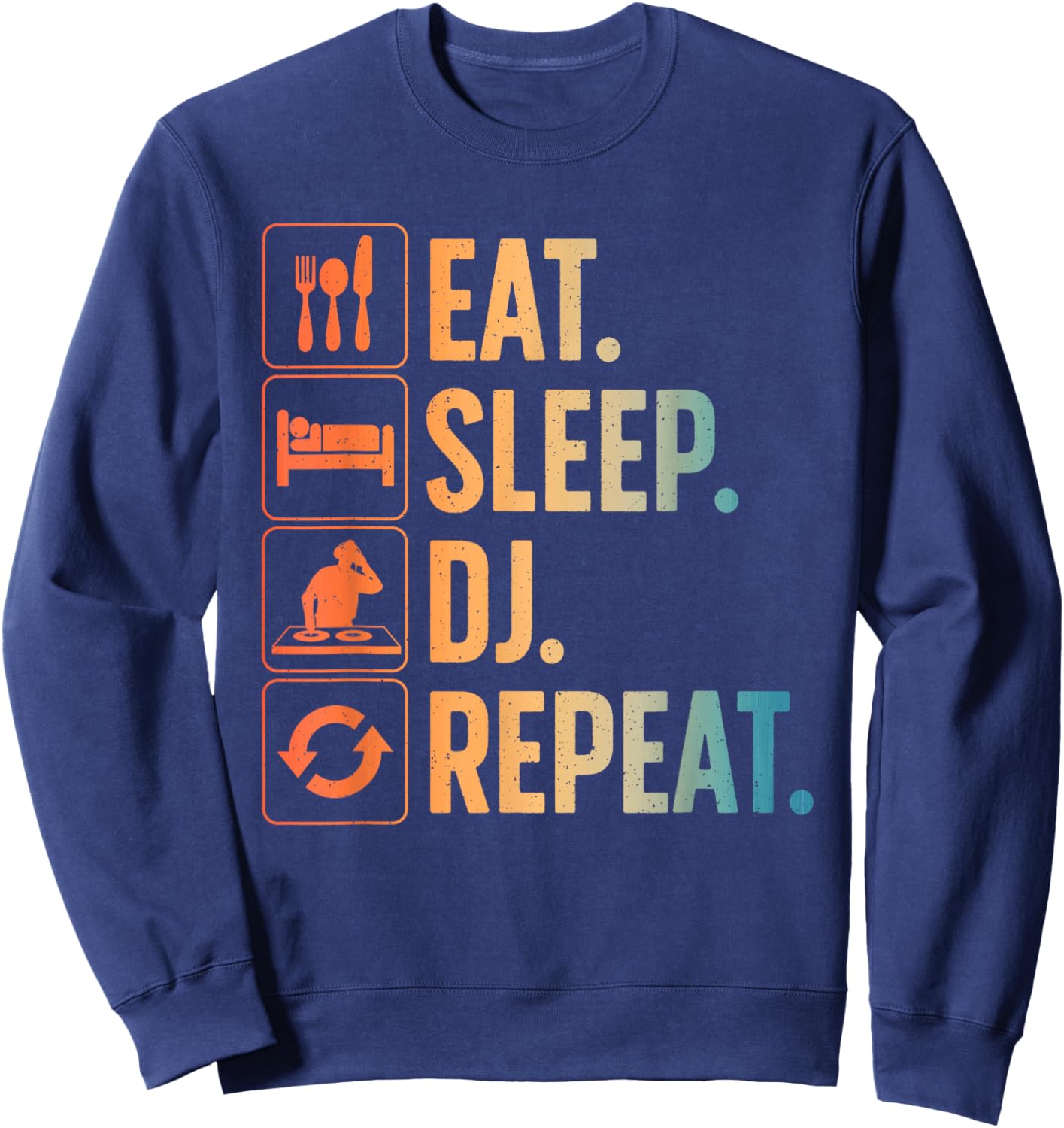 Cool DJ Art Women Disc Jockey Music Producer EDM DJ Sweatshirt - Sweatshirt | Navy