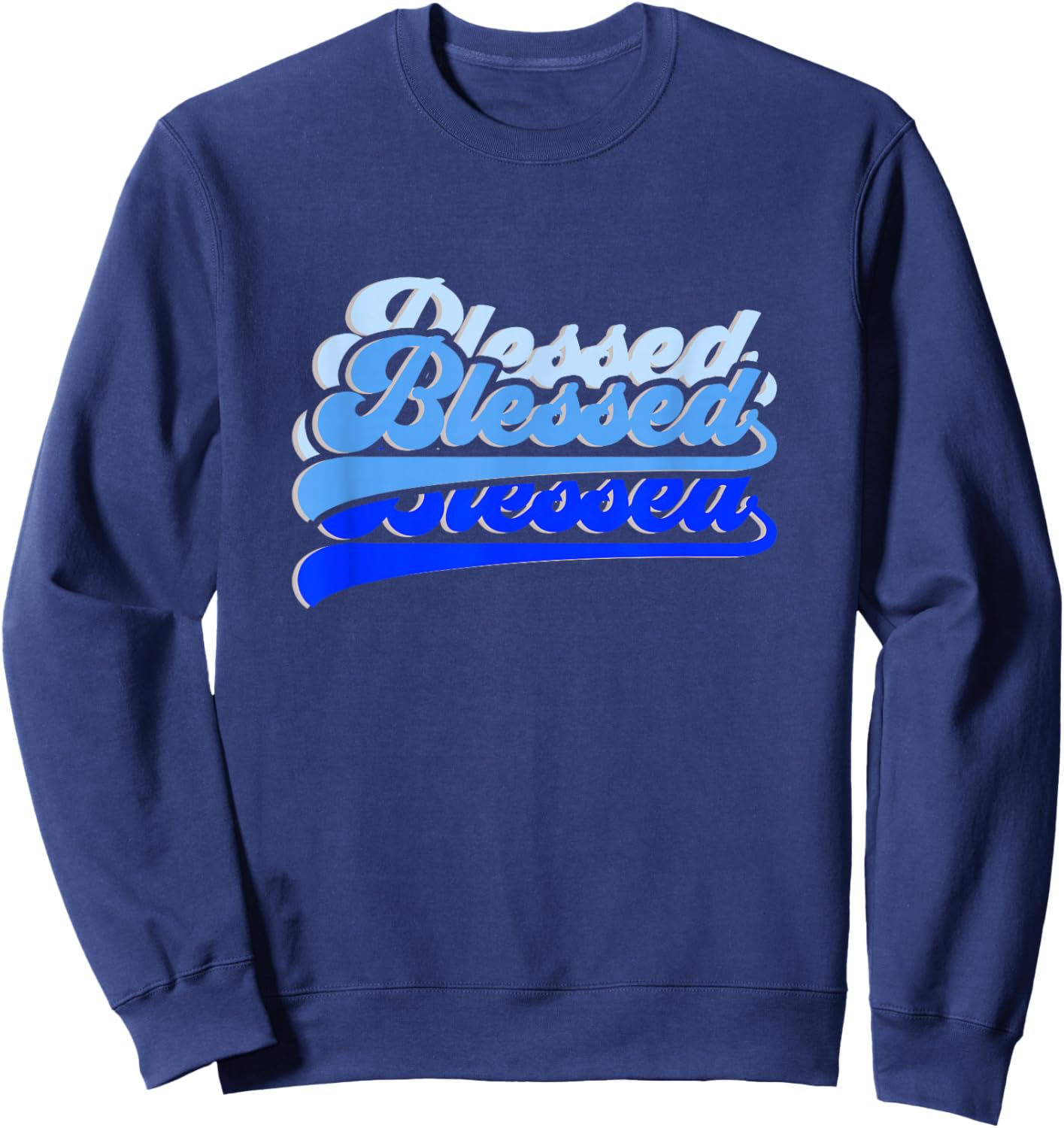 Blue Graphic So So Blessed Blue Graphic Sweatshirt - Sweatshirt | Navy