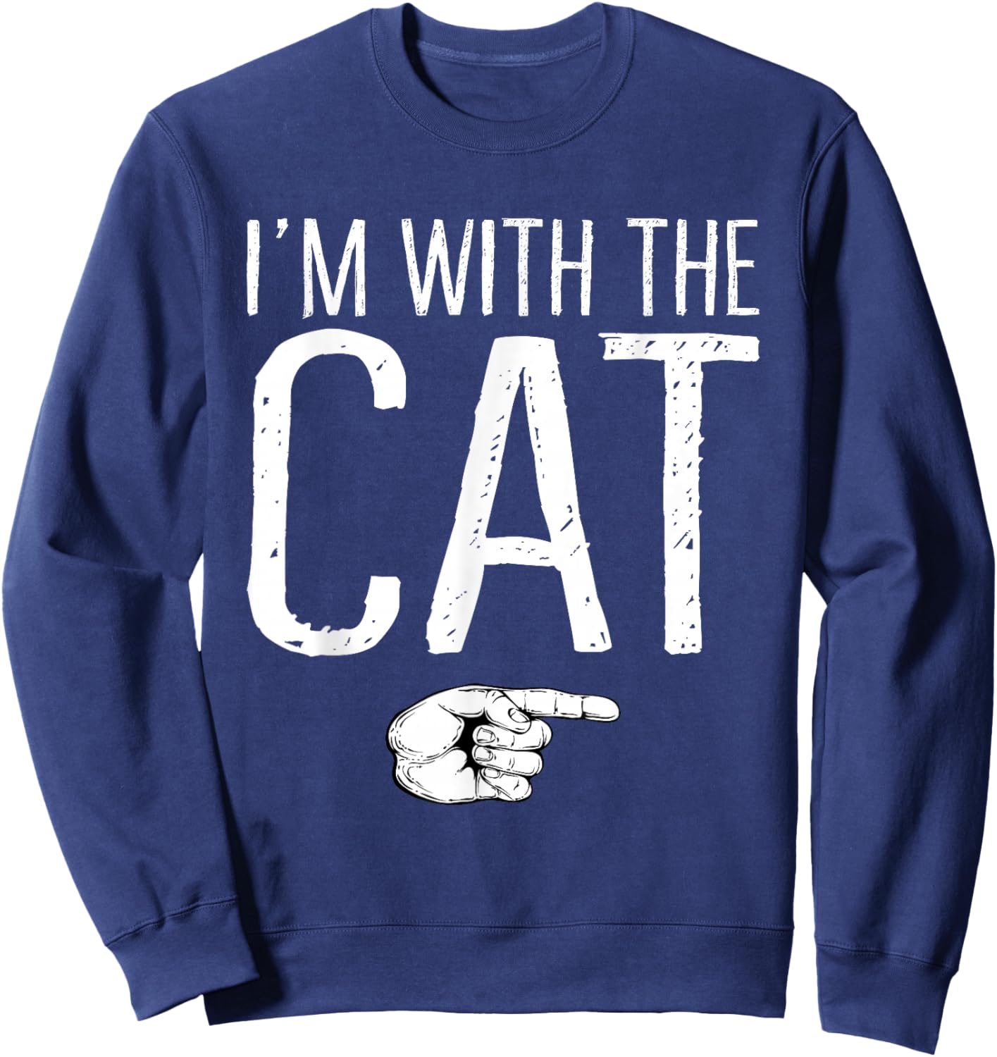 I'm With The Cat Matching Costume Lazy Halloween Party Sweatshirt - Sweatshirt | Navy