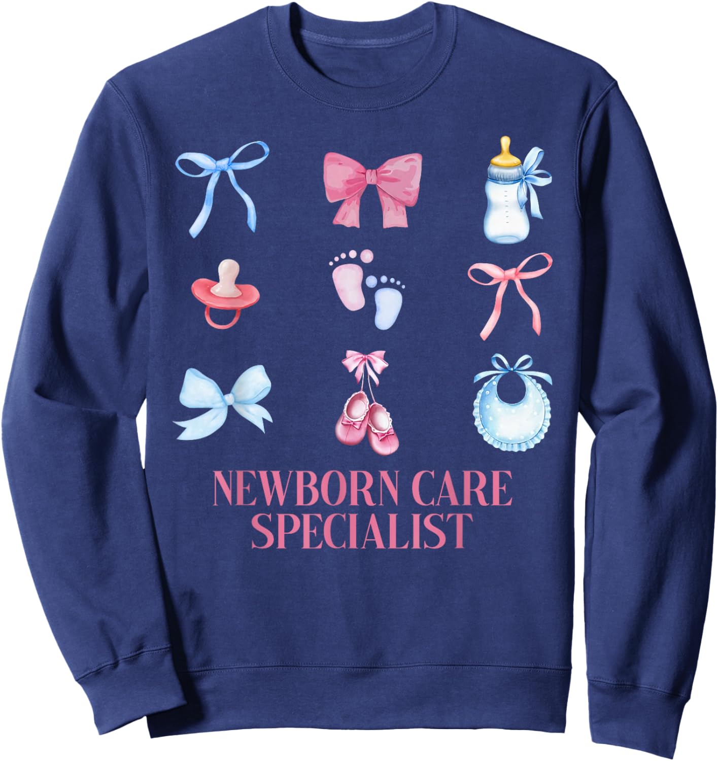 Coquette NCS Newborn Care Specialist Mother Baby Nurse Sweatshirt - Sweatshirt | Navy