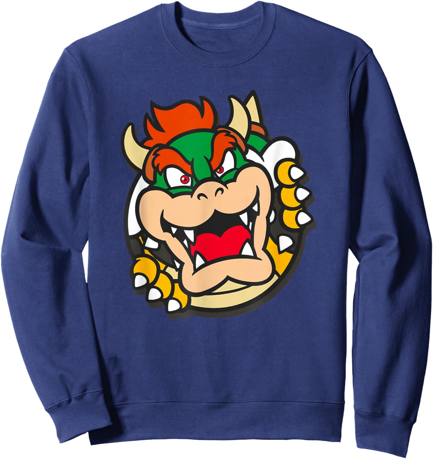 Super Mario Bowser Koopa Pop Out Portrait Sweatshirt - Sweatshirt | Navy