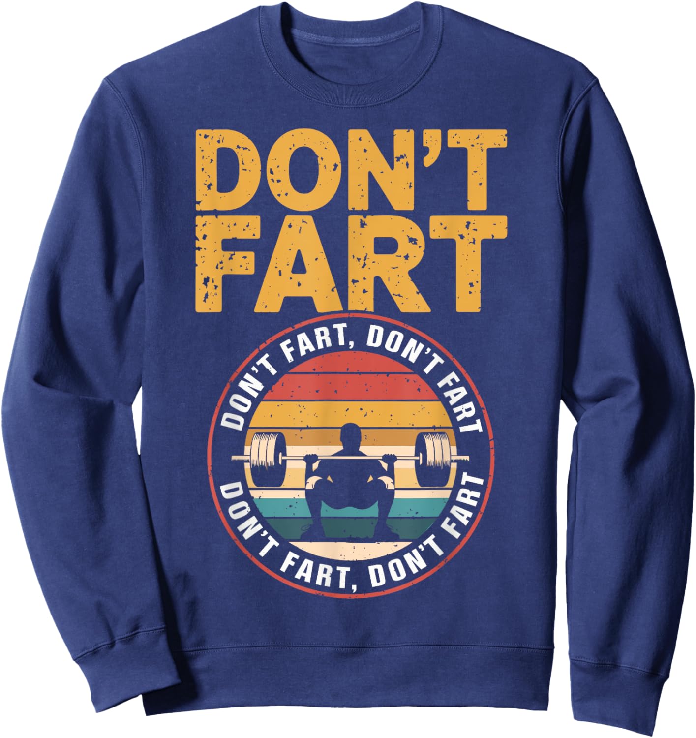 Lift Loud, Stay Strong Adult Retro Humorous Fitness - Black, Small, Short Sleeve Sweatshirt - Sweatshirt | Navy