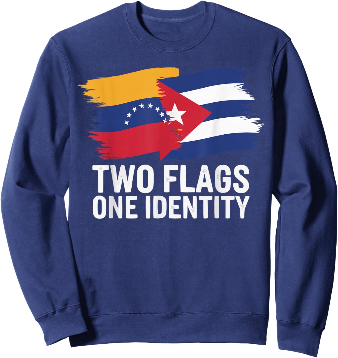 Half Venezuelan Half Cuban Cuba Flag Country Venezuela Sweatshirt - Sweatshirt | Navy