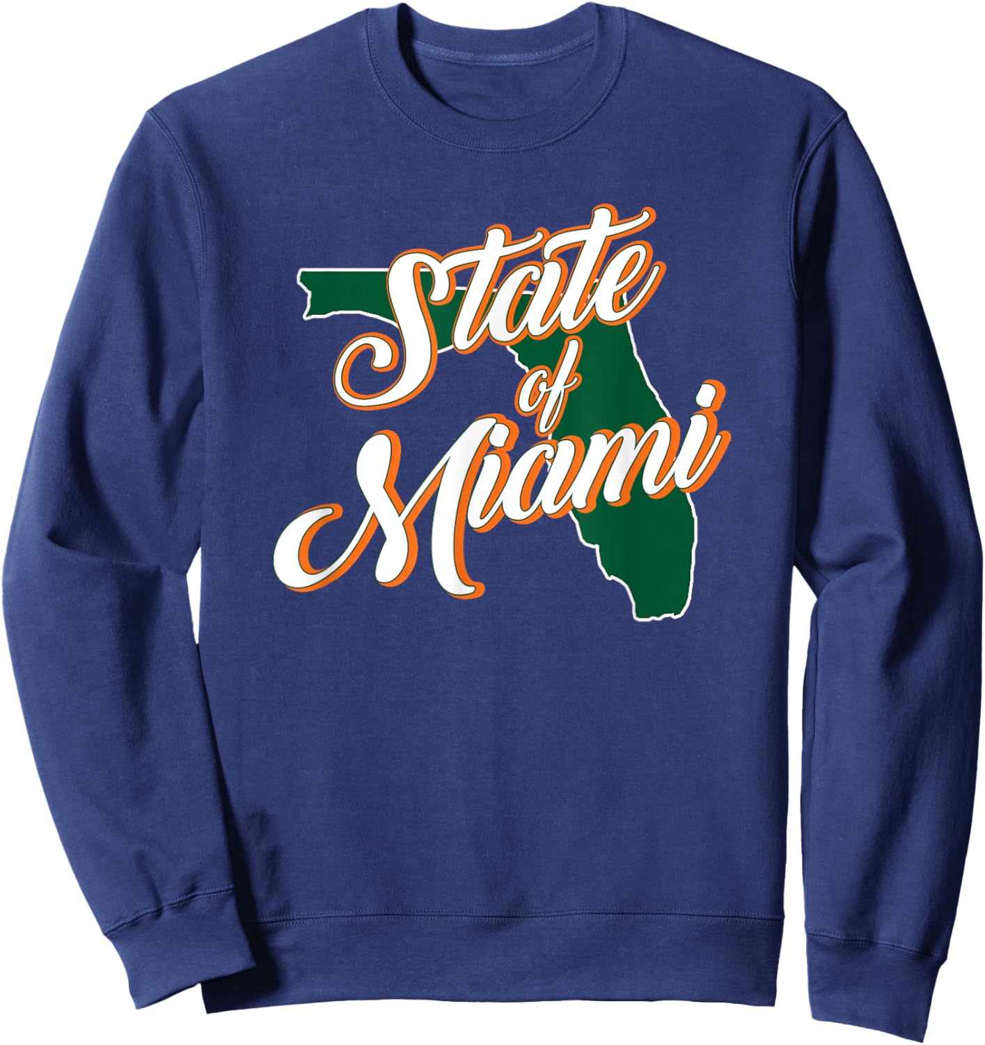 Miami Lifestyle Statement State of Miami Bold Florida Love Sweatshirt - Sweatshirt | Navy