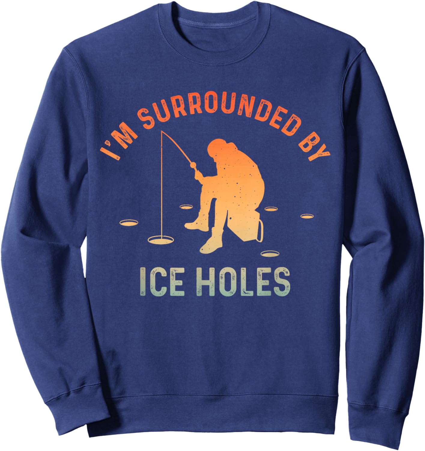 Funny Ice Fishing Art Women Ice Fishing Lover Sweatshirt - Sweatshirt | Navy