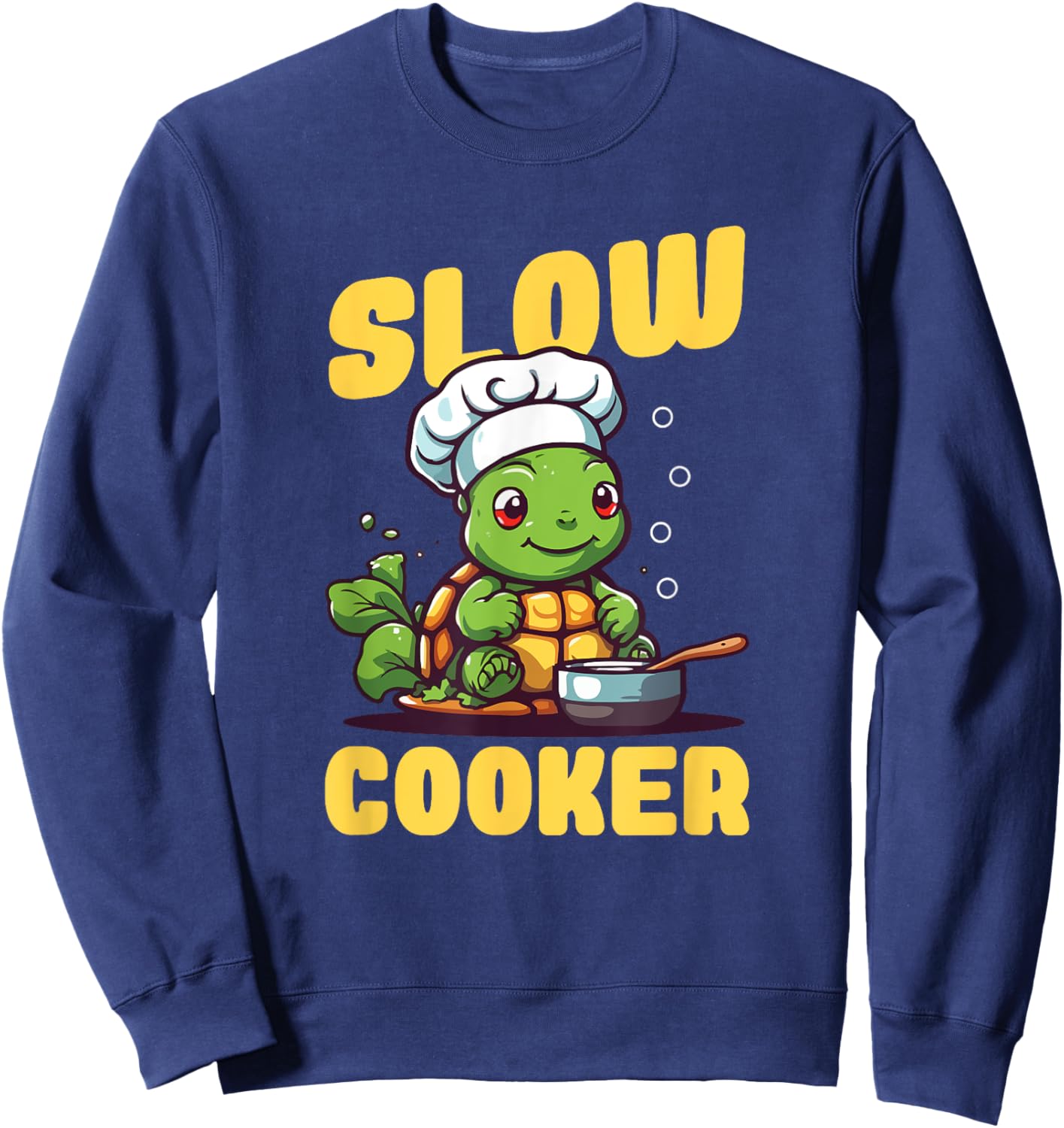 Funny Turtle Slow Cooker Chef Tortoise Cooking Sweatshirt - Sweatshirt | Navy