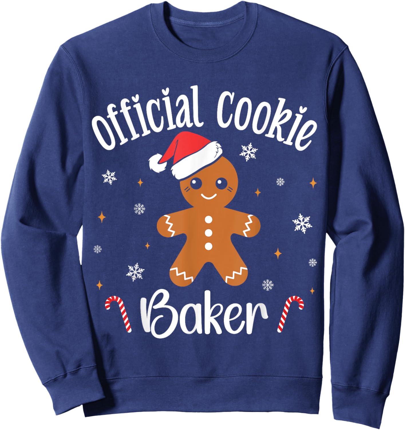 Official Cookie Baker & Tester Matching Couples Christmas Sweatshirt - Sweatshirt | Navy