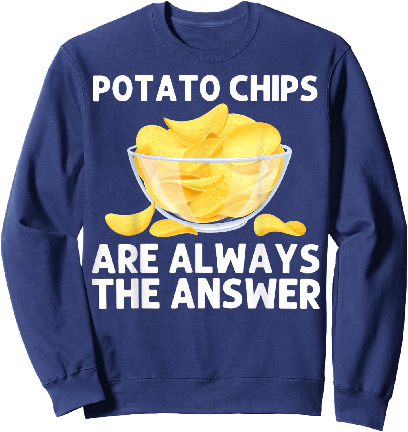 Cool Potato Chips Art Women Kids Potato Chips Lover Sweatshirt - Sweatshirt | Navy
