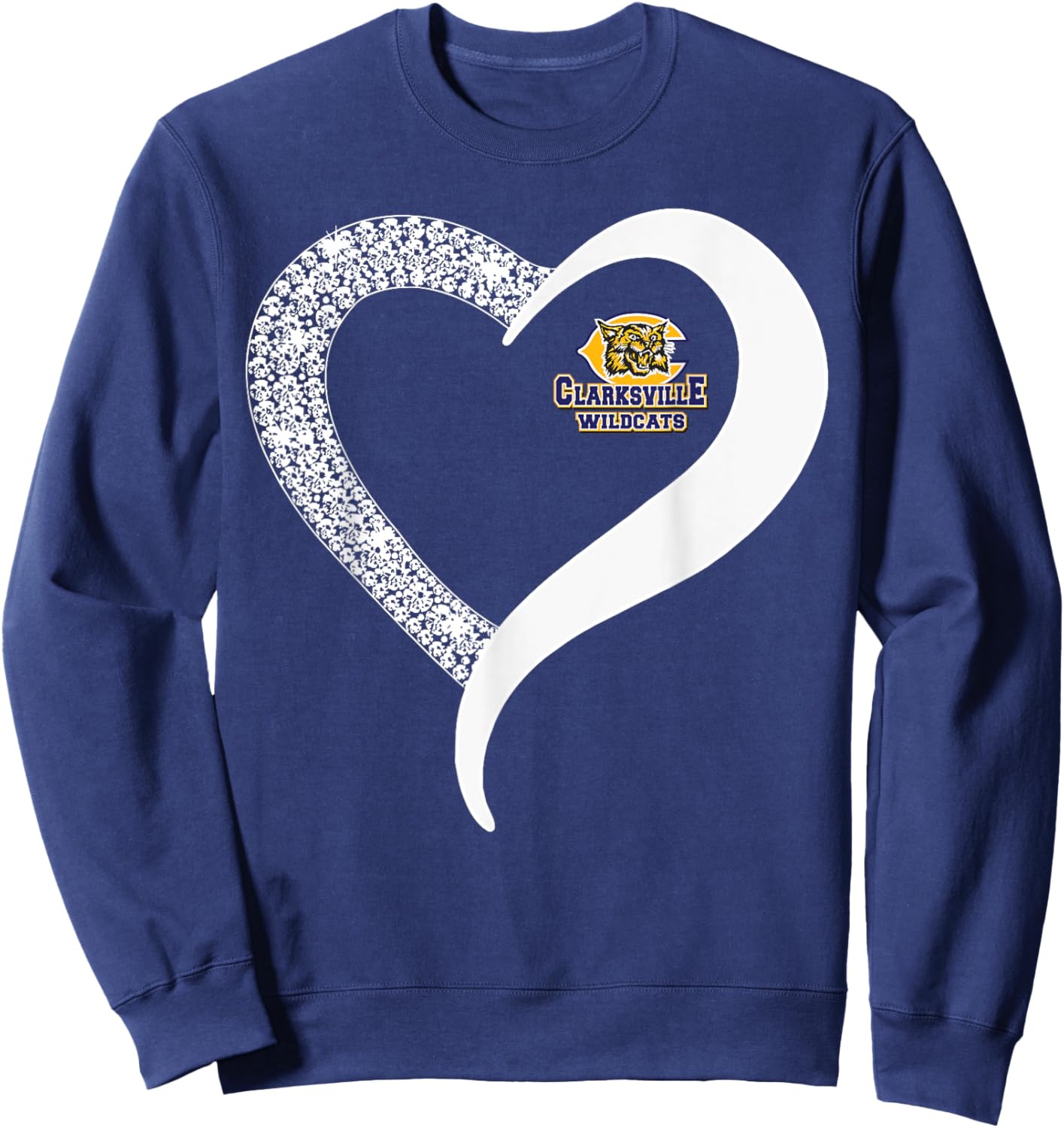Clarksville Wildcats Logo Diamond Heart HS Sweatshirt - Sweatshirt | Navy