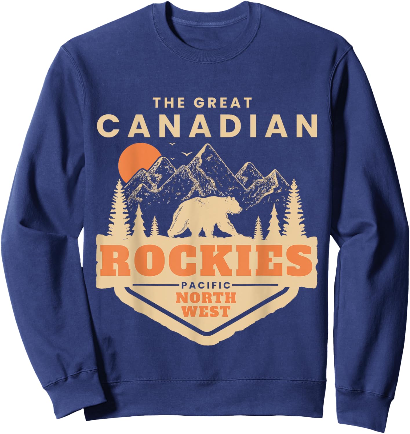 The Canadian Rockies Mountain Canadian National Park Vintage Sweatshirt - Sweatshirt | Navy