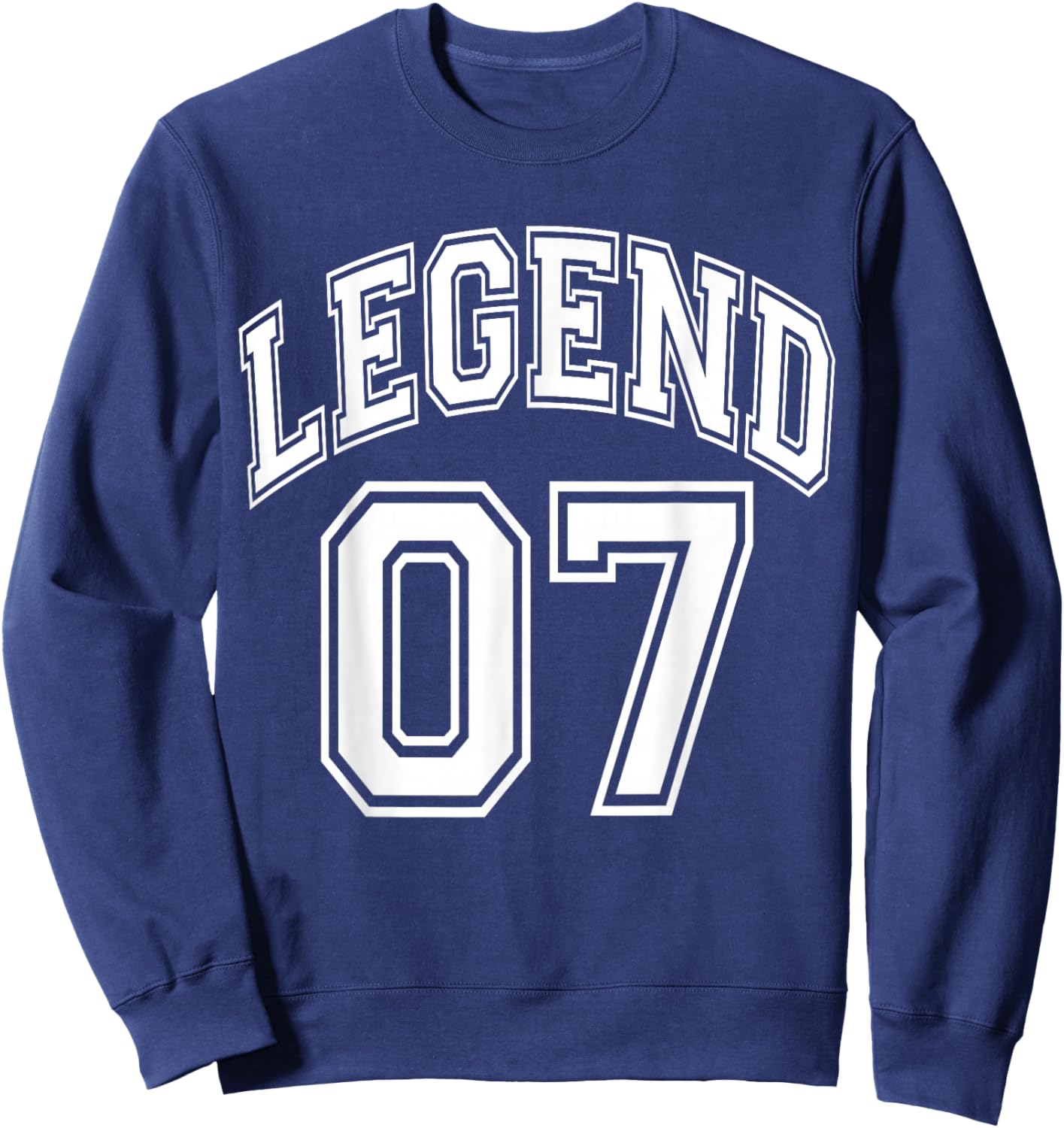 Legend 07 Number Varsity Team - 07th Birthday & 07 Years Old Sweatshirt - Sweatshirt | Navy