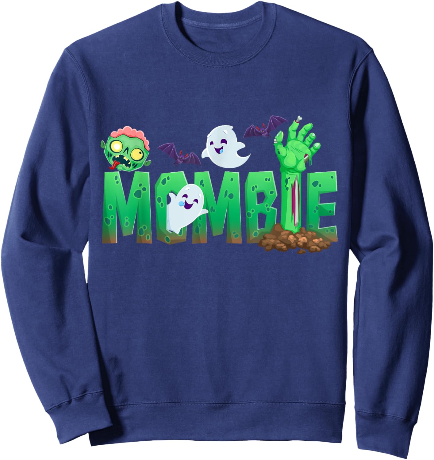 Zombie Mom Funny Halloween Costume Graveyard Sweatshirt - Sweatshirt | Navy