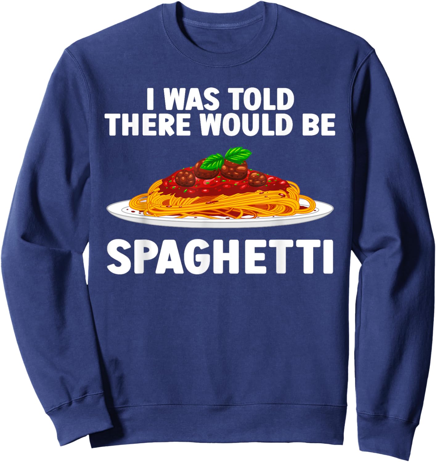 Cool Spaghetti Art Women Italian Foodie Pasta Lover Sweatshirt - Sweatshirt | Navy