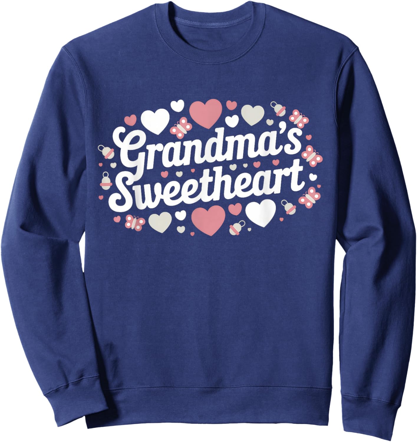 Grandma's Sweetheart Gender Reveal Girl Sweatshirt - Sweatshirt | Navy