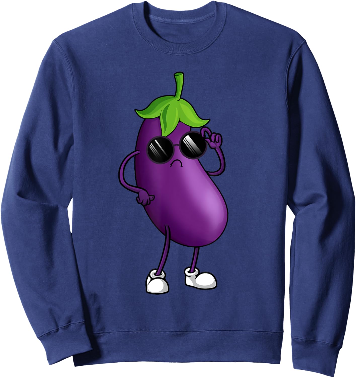 Cool Eggplant Art Women Kid Vegetable Eggplant Lover Sweatshirt - Sweatshirt | Navy